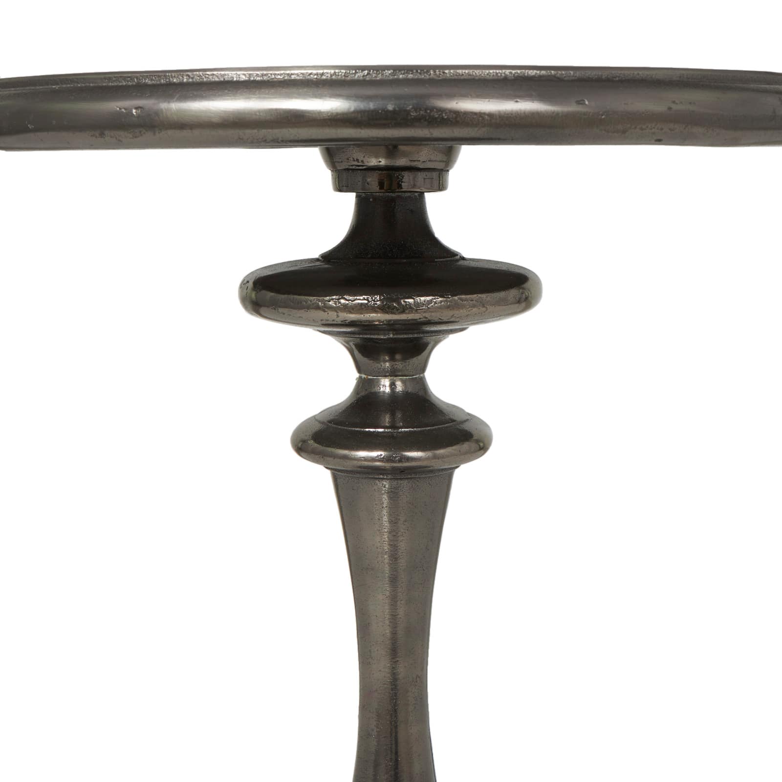 23&#x22; Black Aluminum Turned Style Accent Table