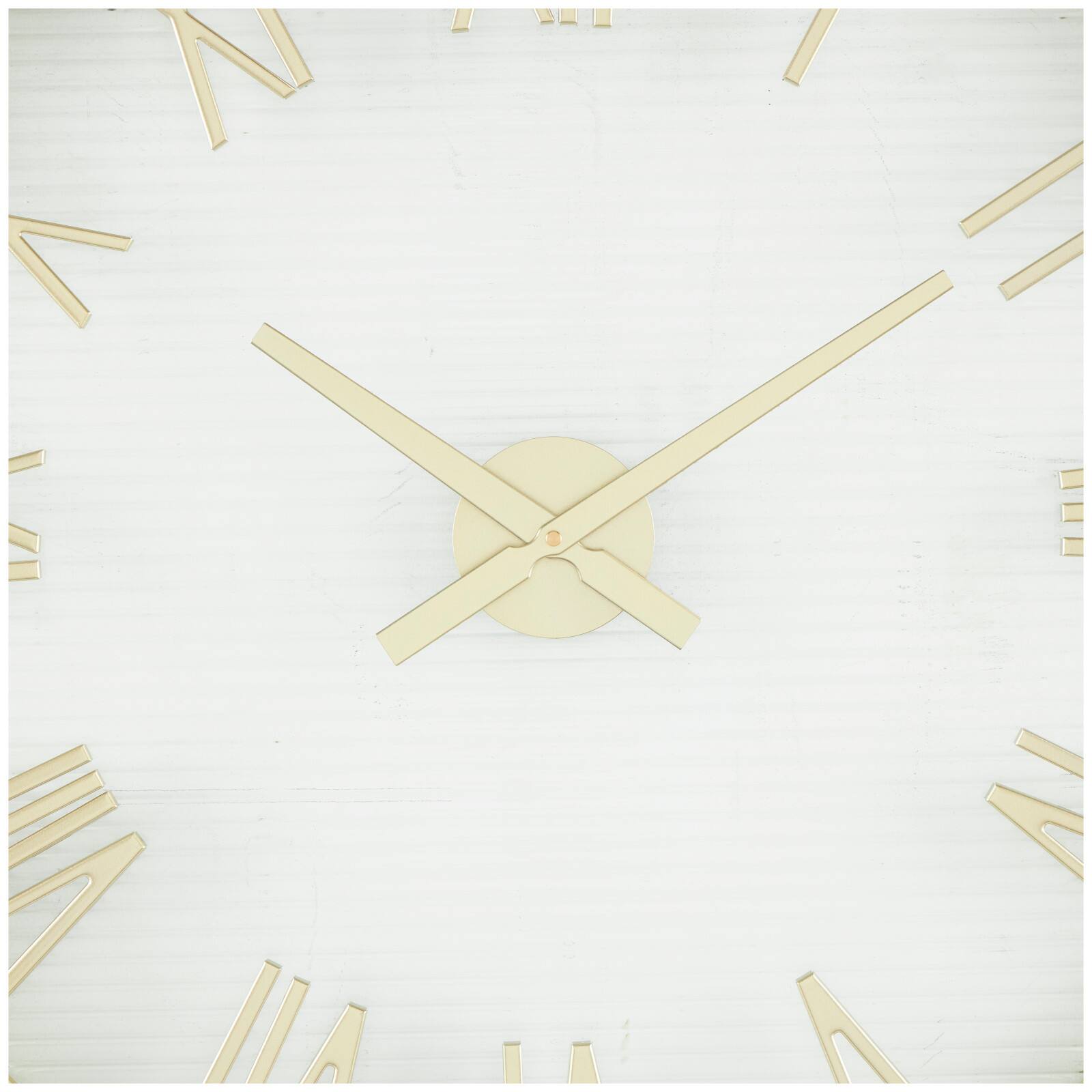 28&#x22; Gold Metal Wall Clock with Clear Glass Face