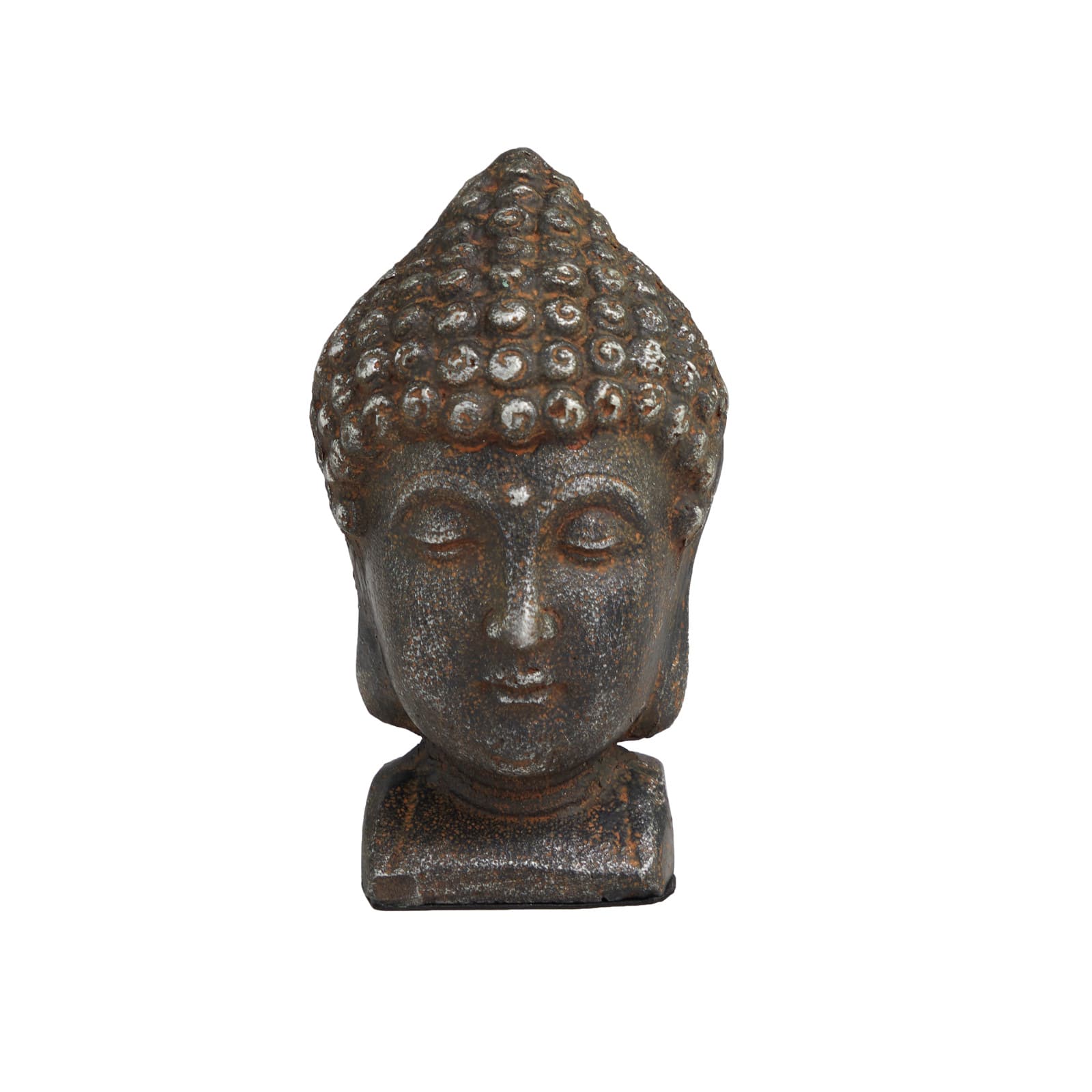 6.25" Black Antique Finish Metal Buddha Bookends, 2ct.