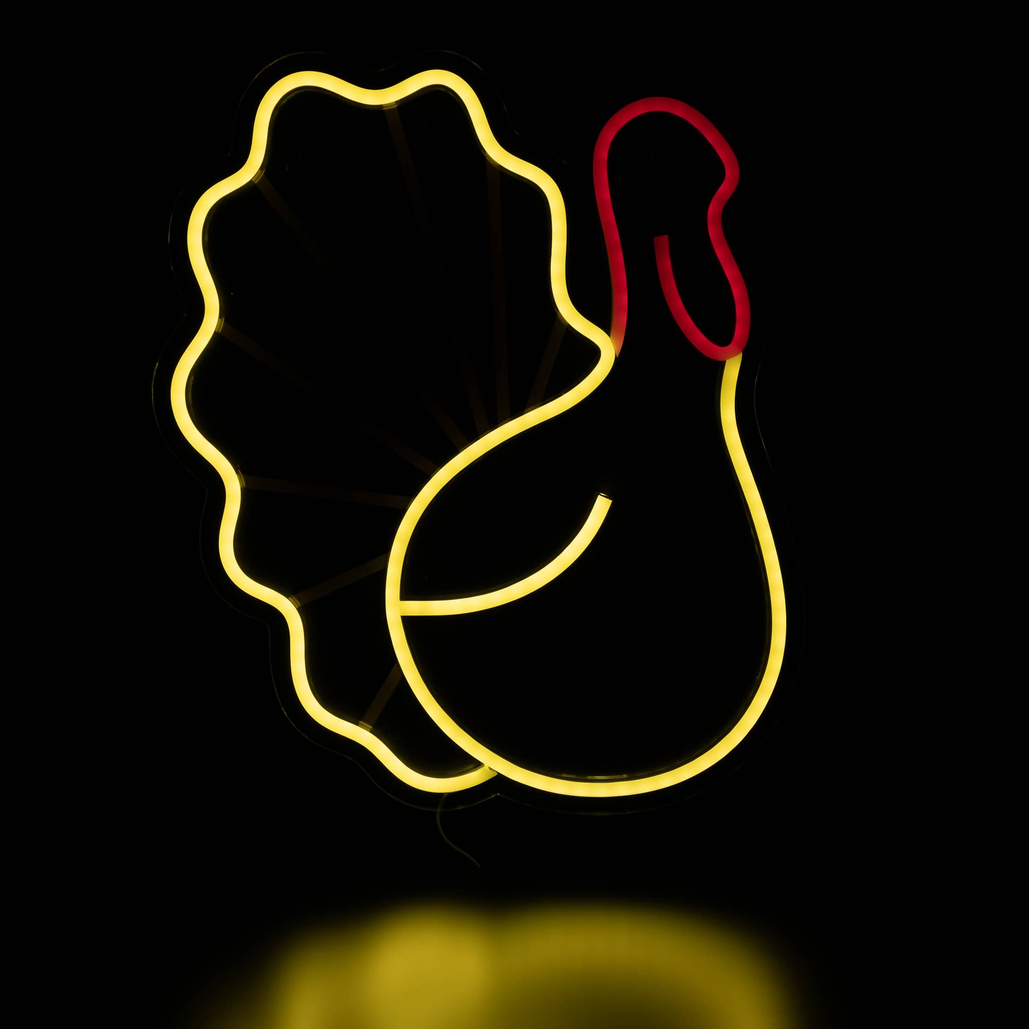15" LED Neon Style Fall Harvest Turkey Window Silhouette