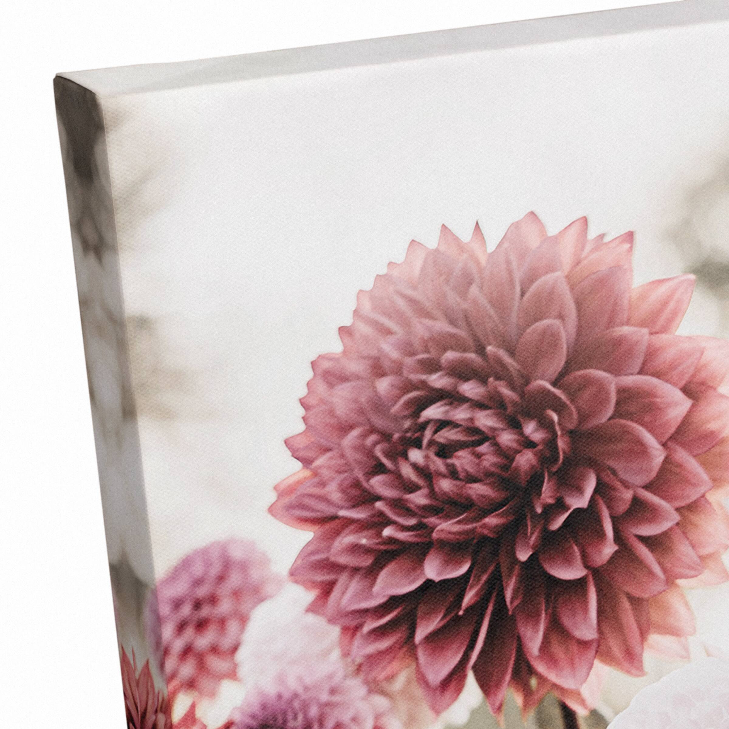 Nostalgic Blush Field Flowers 12" x 18" Canvas Wall Art