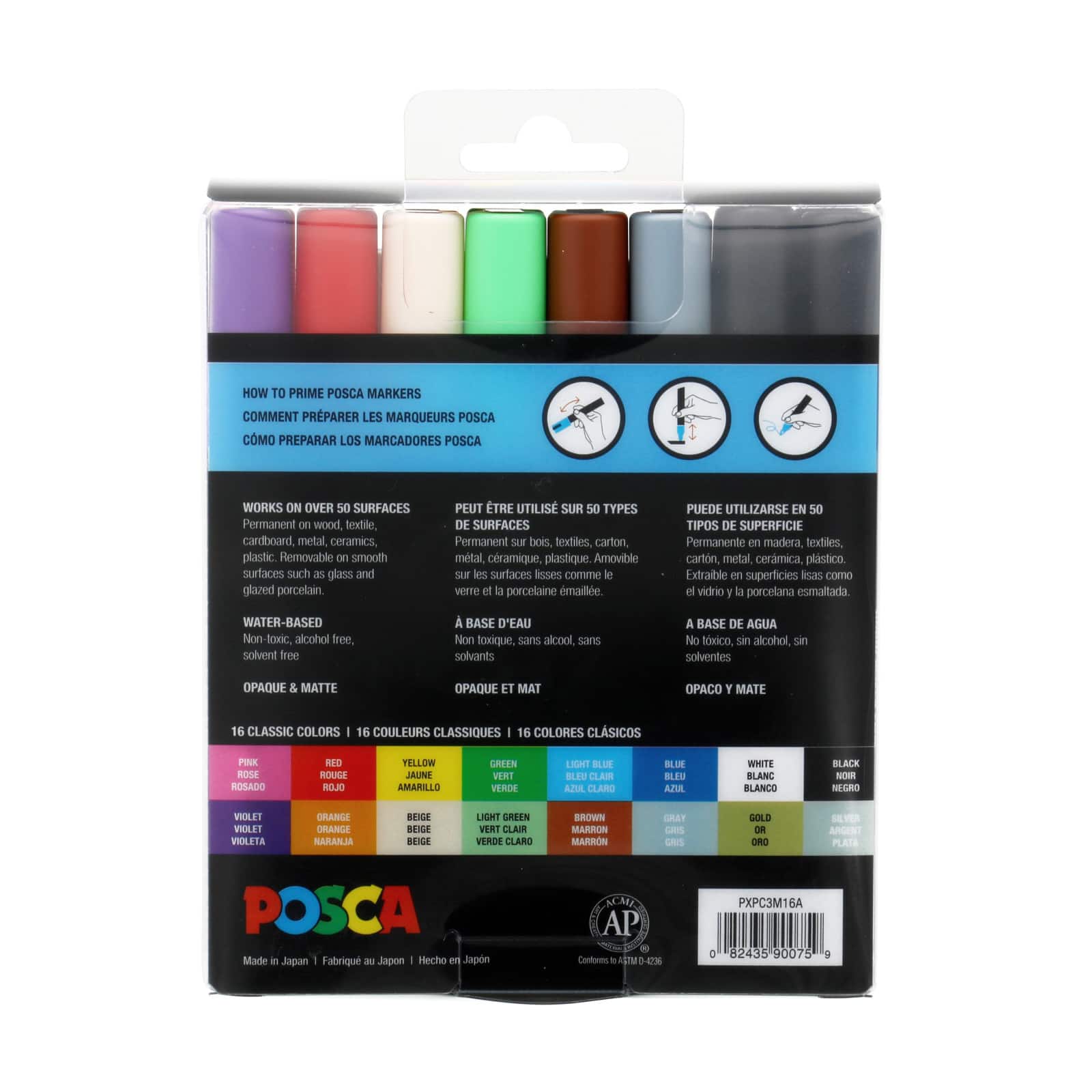 POSCA 16-Color Paint Marker Set, PC-3M Fine