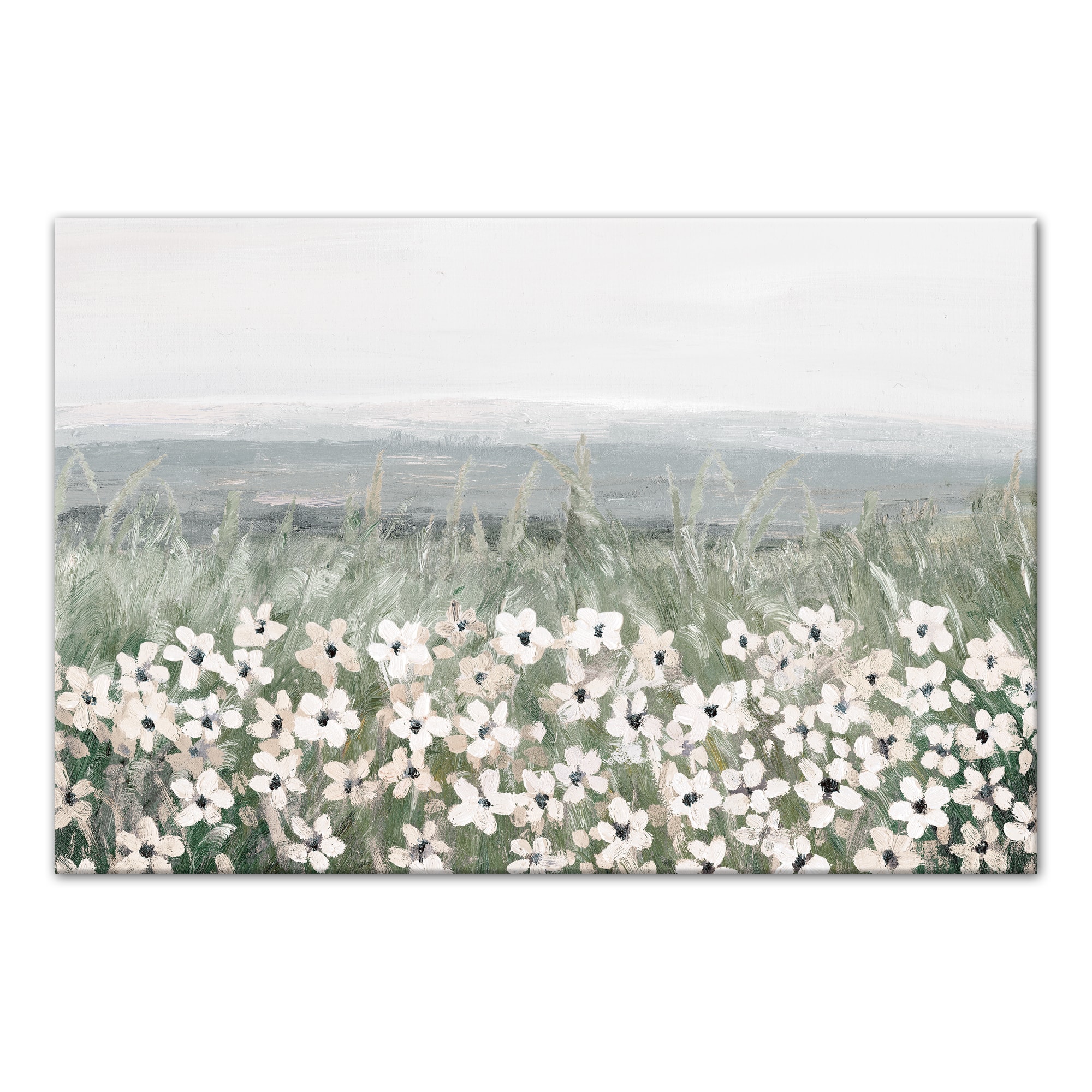 Flowers In The Grass 30" x 20" Canvas Wall Art
