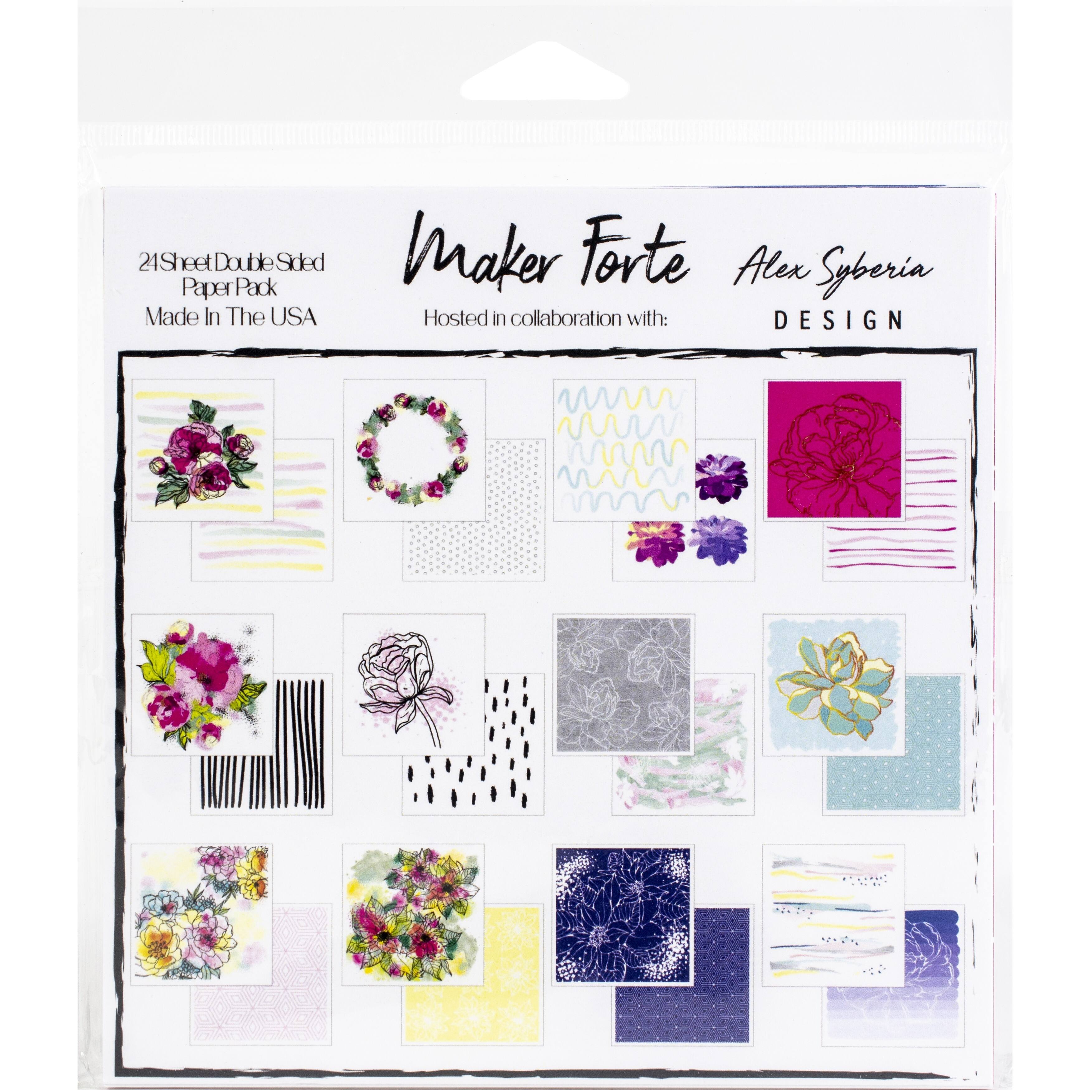 Maker Forte Double-Sided Cardstock 6"X6" 24/Pkg-Rosey Days By Alex Syberia, 12 Designs | Michaels®