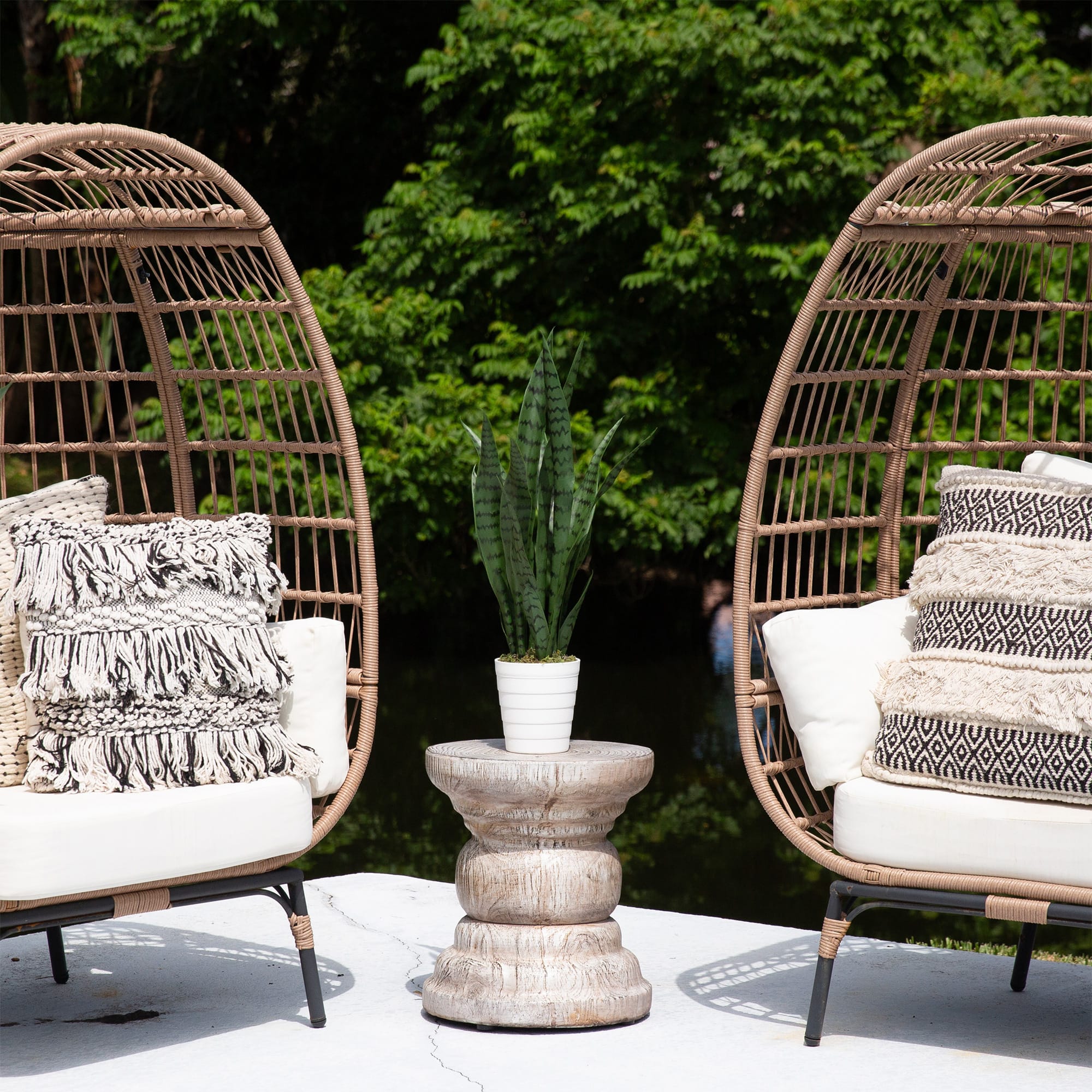 2ft. UV Resistant Artificial Snake Plant in White Decorative Planter