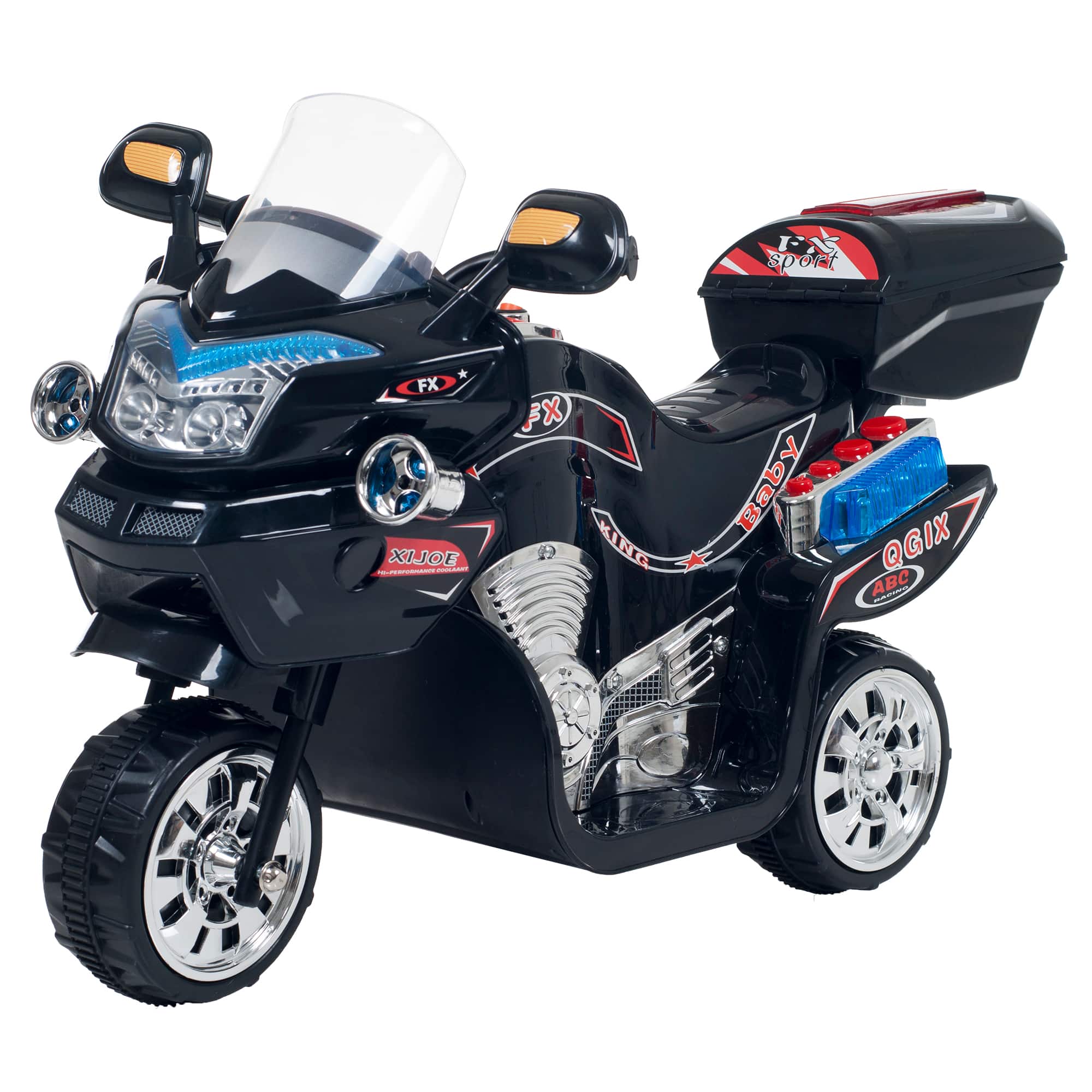 Toy Time Black Battery Powered Ride-On Motorcycle