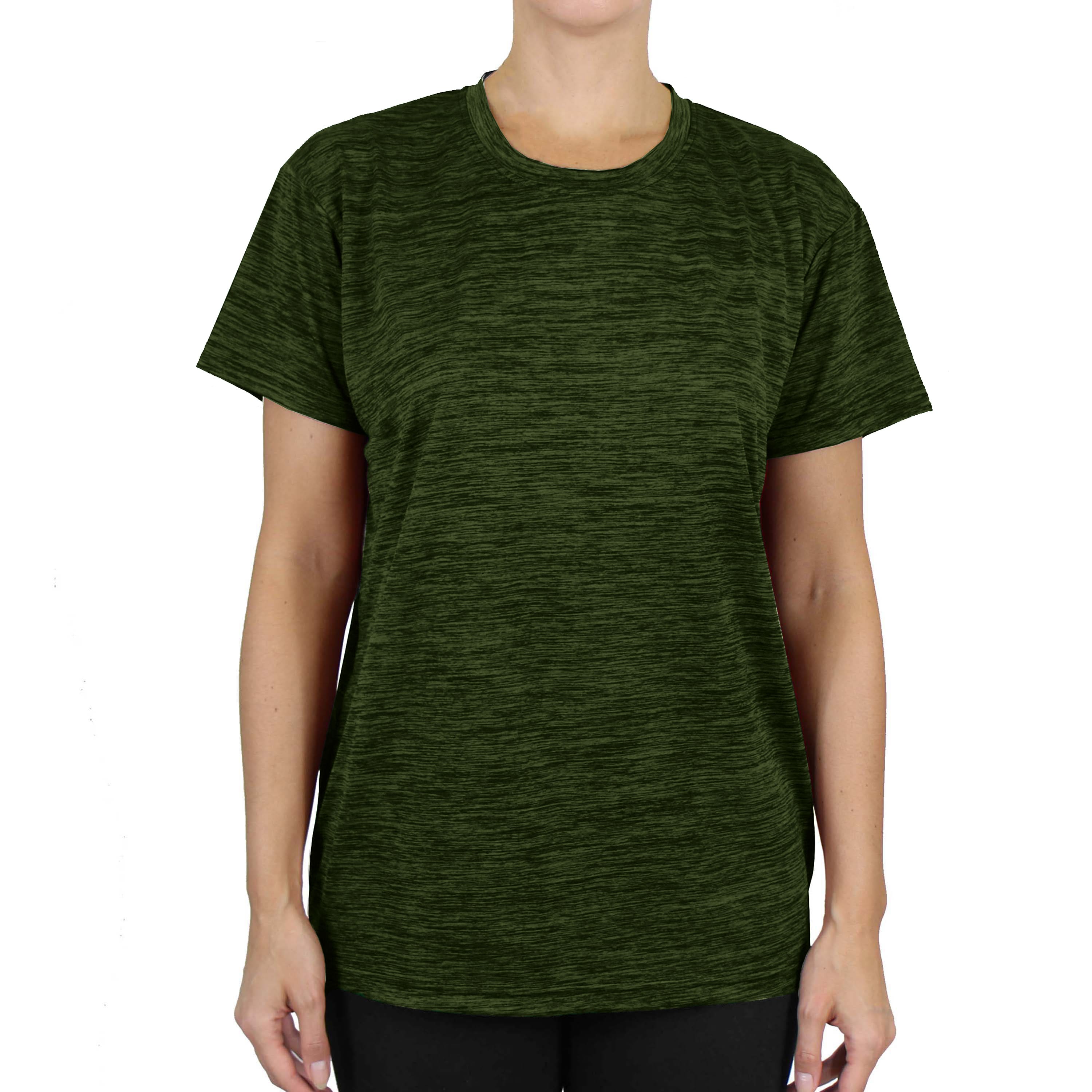 Galaxy By Harvic Women's Loose Fit Short Sleeve Moisture Wicking Wrinkle Free Performance Tee