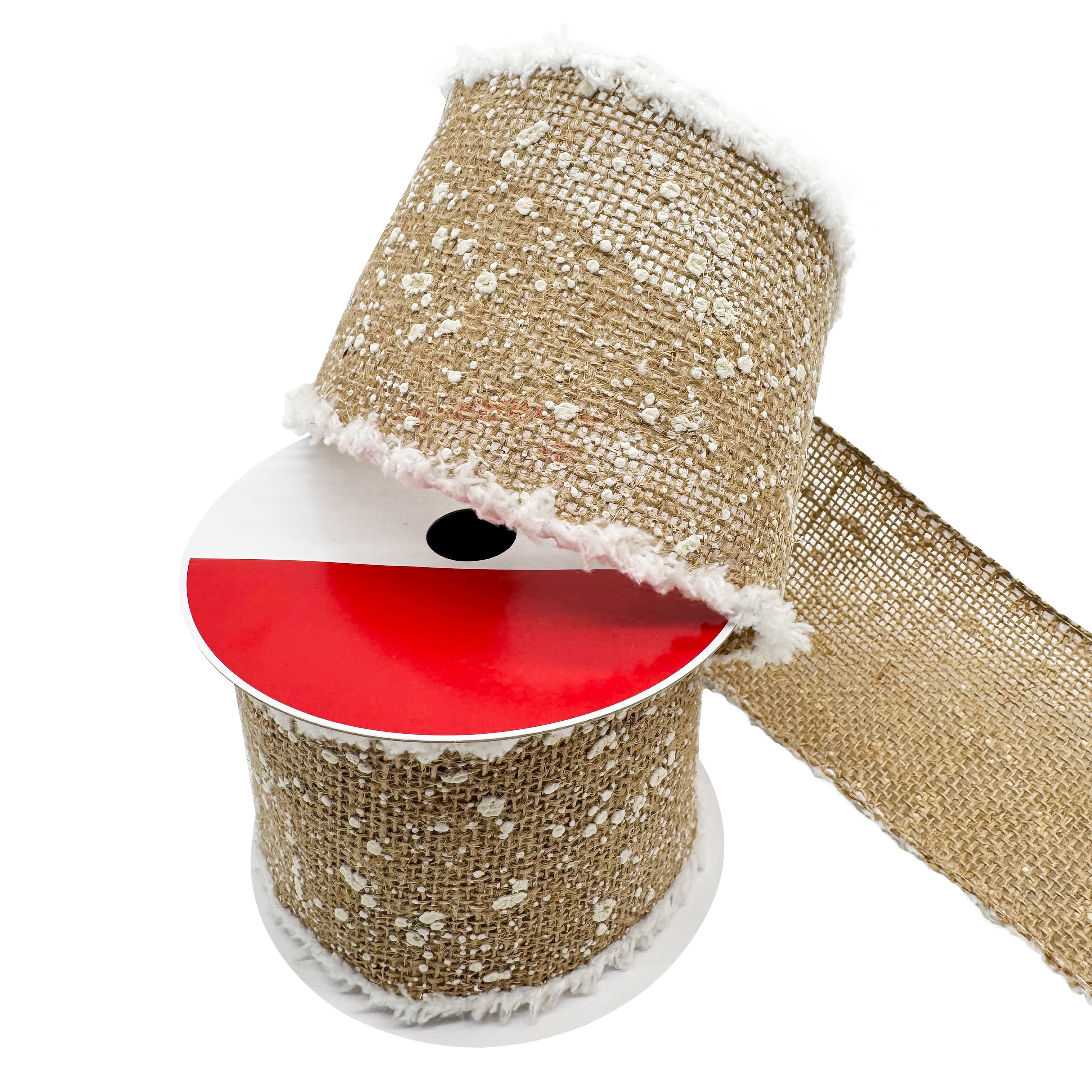 3.5&#x22; x 15ft. Faux Fur &#x26; Burlap Wired Ribbon by Celebrate It&#xAE;