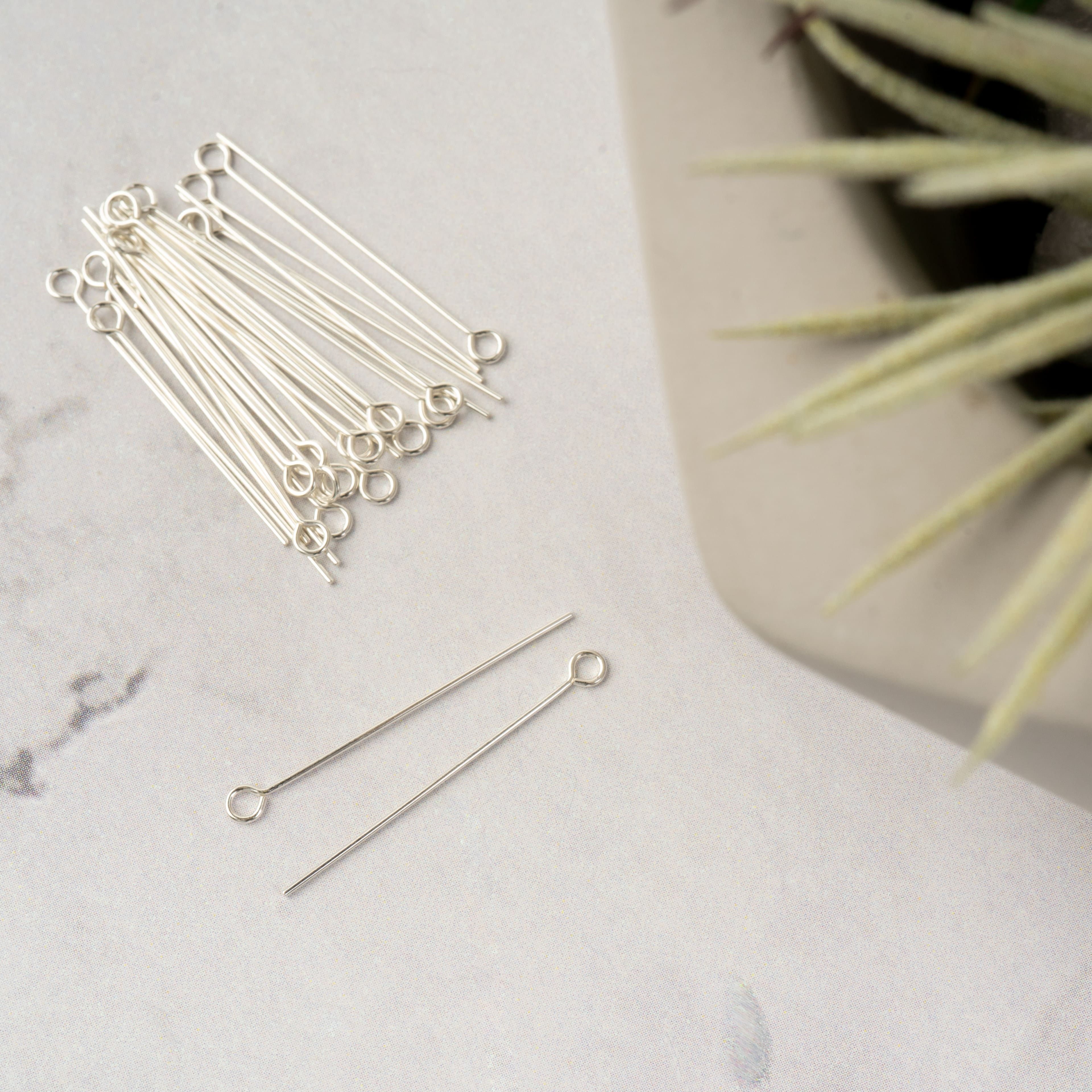 12 Packs: 28 ct. (336 total) 1.5" Sterling Silver Eye Pins by Bead Landing™