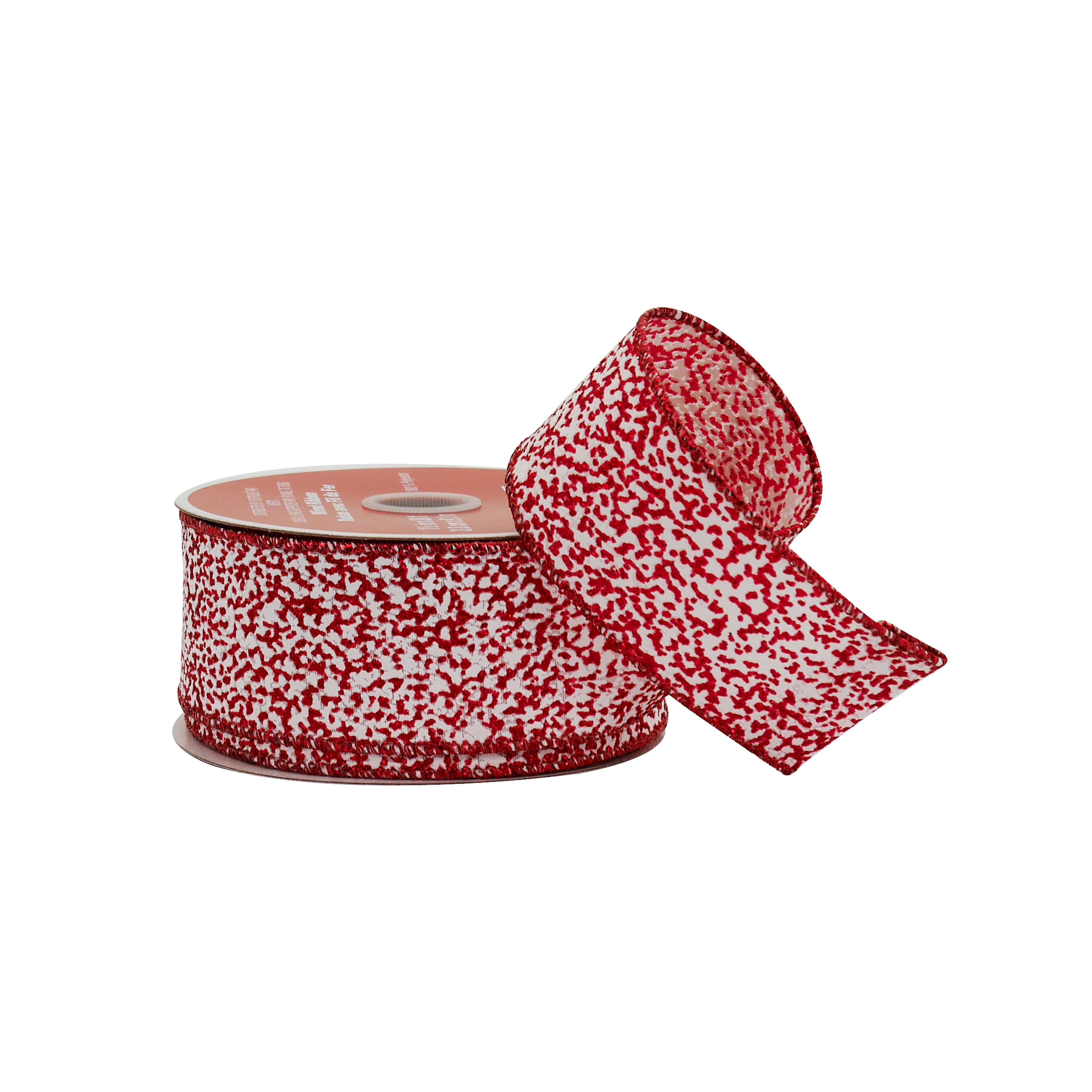 1.5&#x22; x 30ft. Red &#x26; White Sugar Wired Ribbon by Celebrate It&#xAE;
