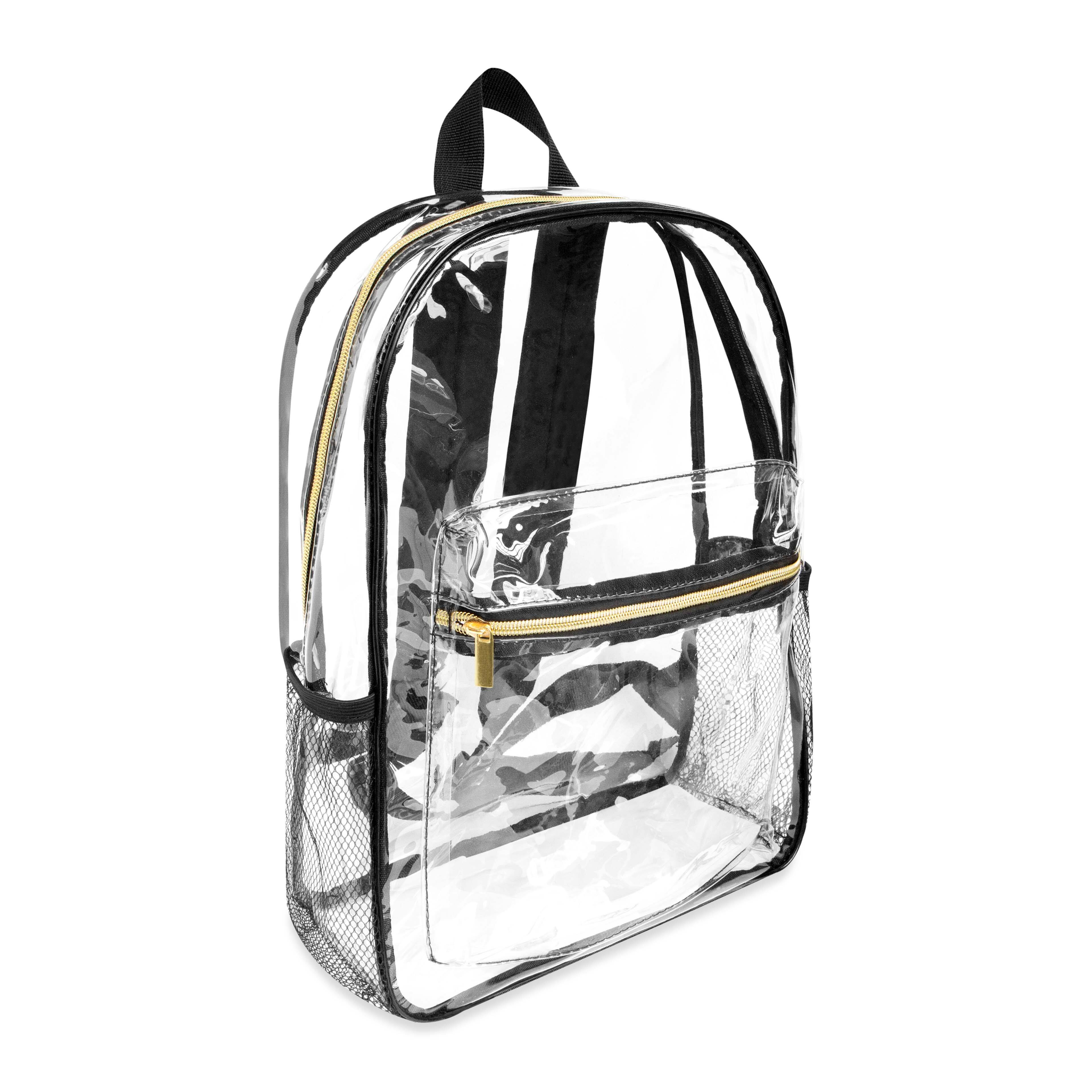 Black Lined Clear Backpack by Make Market®
