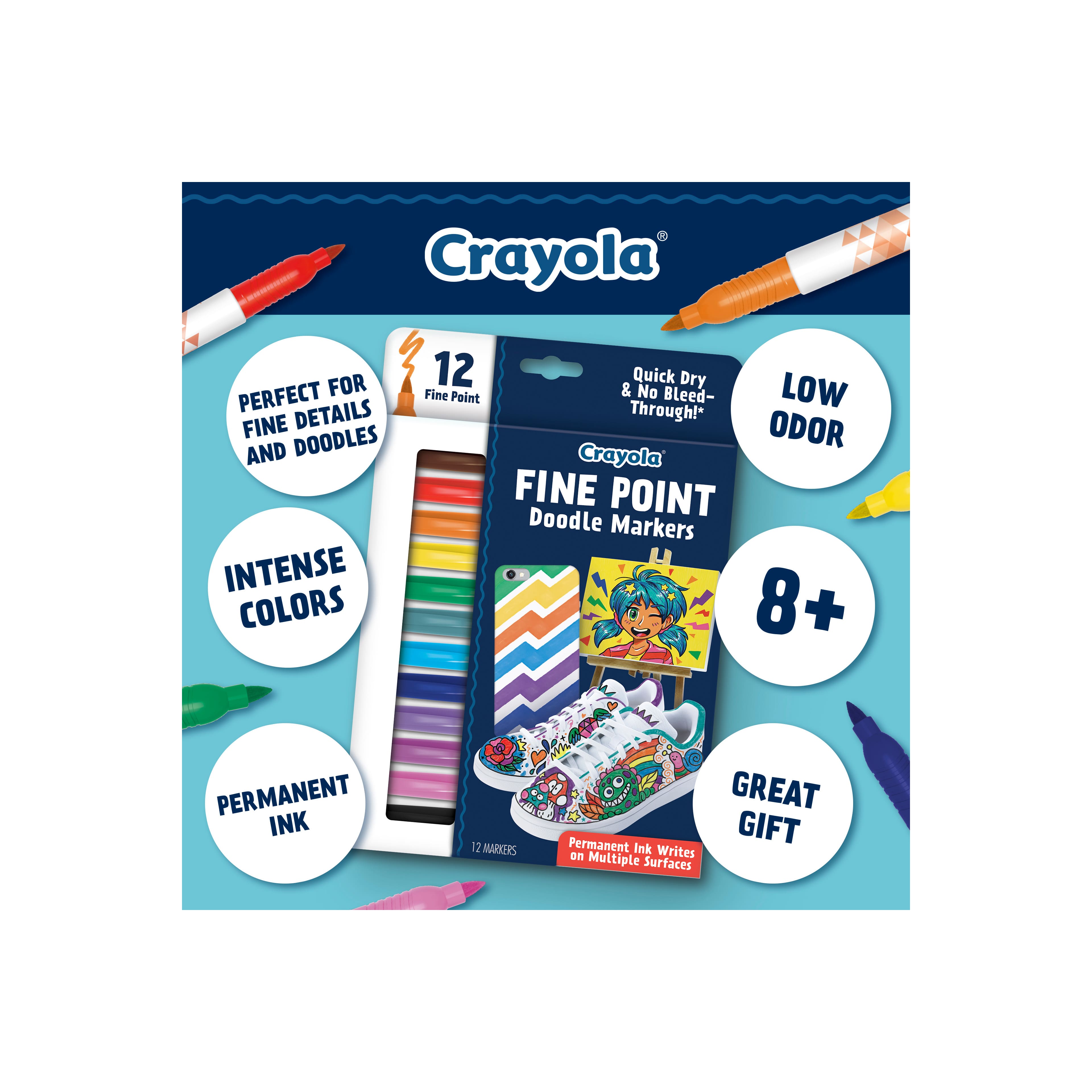 Crayola&#xAE; Fine Point Doodle Markers, 12ct.