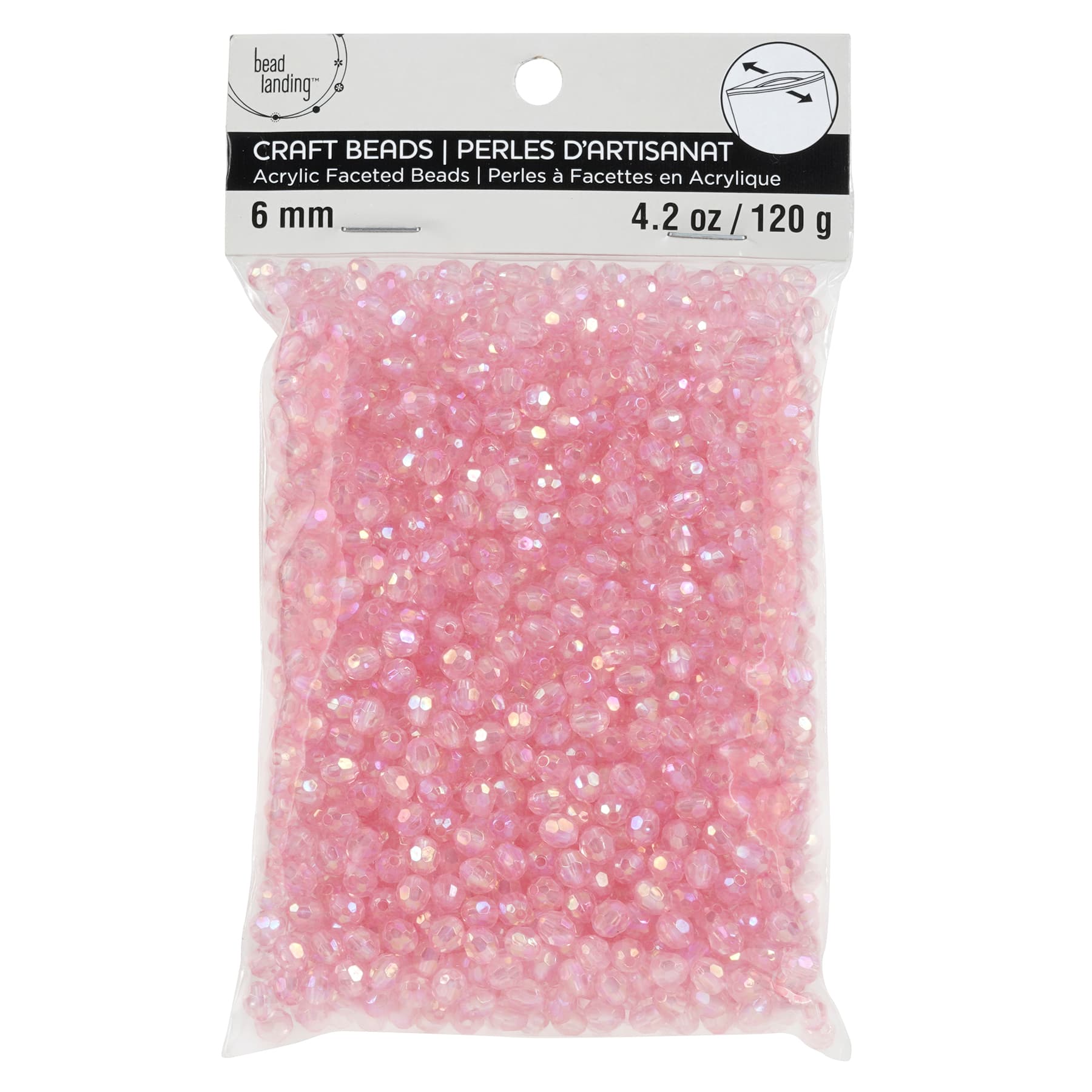 12 Pack: Pink Aurora Borealis Faceted Acrylic Round Craft Beads, 6mm by Bead Landing™