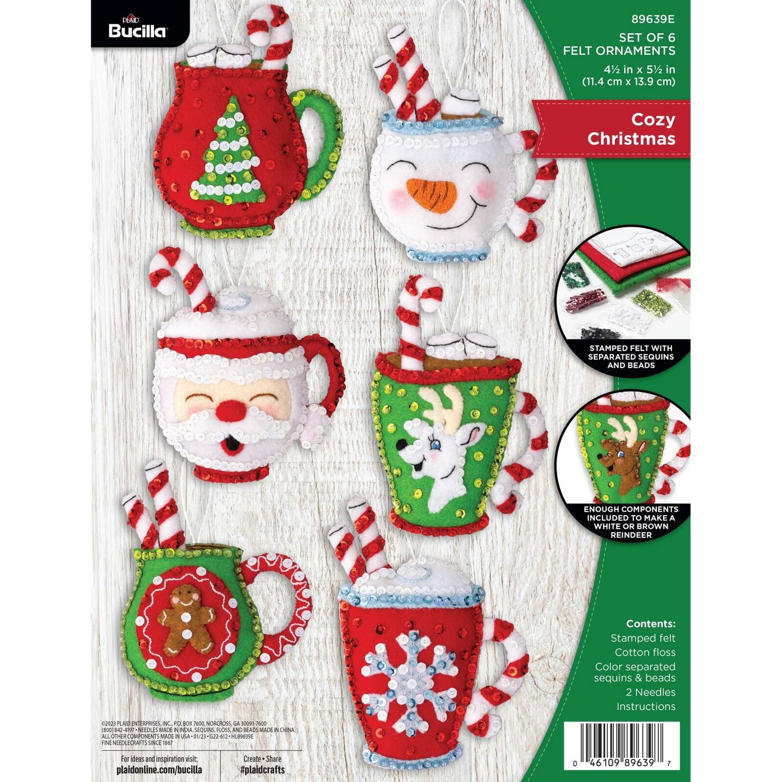 Bucilla&#xAE; Cozy Christmas Felt Ornament Kit