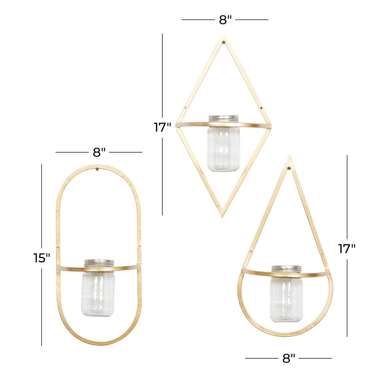CosmoLiving by Cosmopolitan Gold Vase Metal Wall Décor Set, 3ct.
