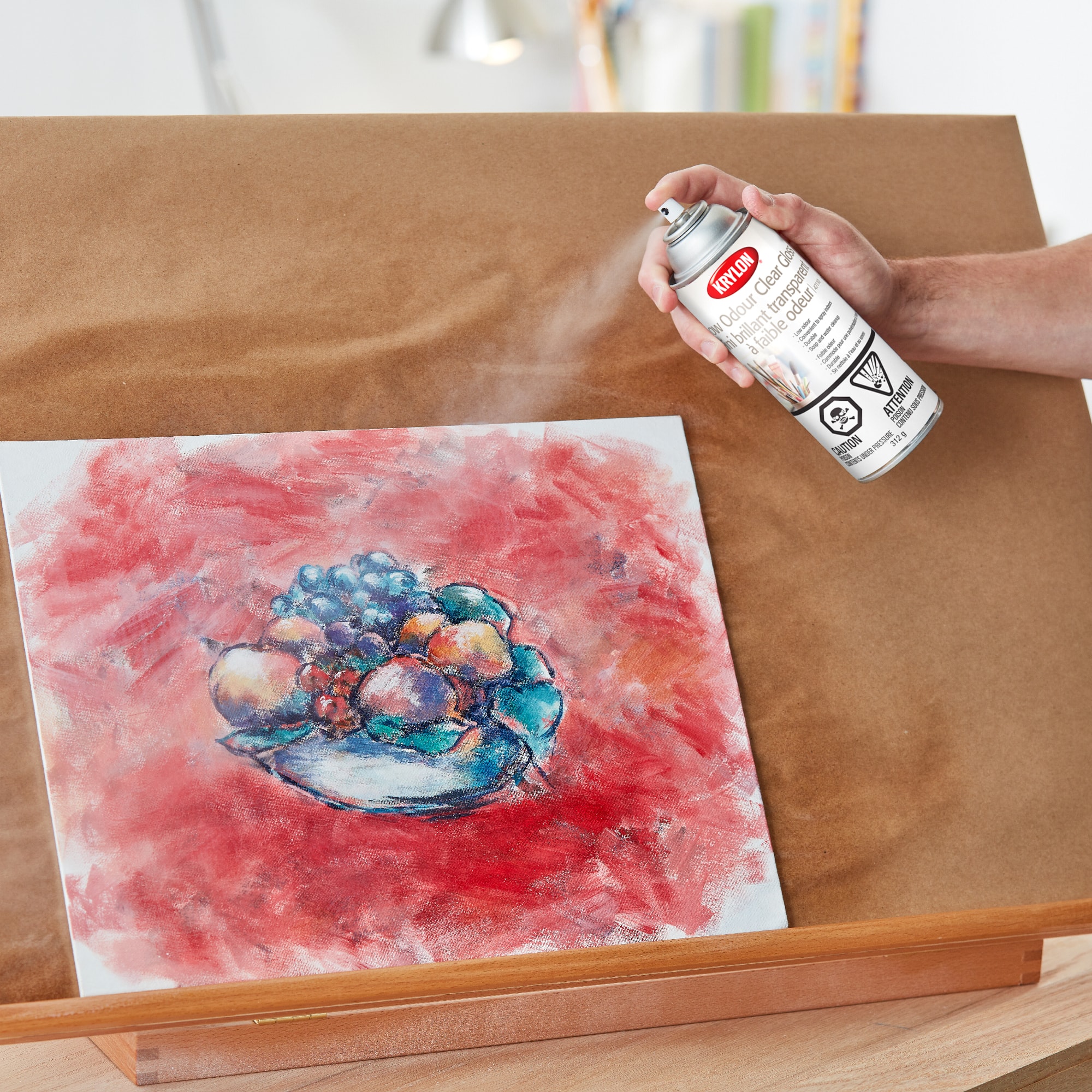 Fini brillant transparent à faible odeur en aérosol de Krylon