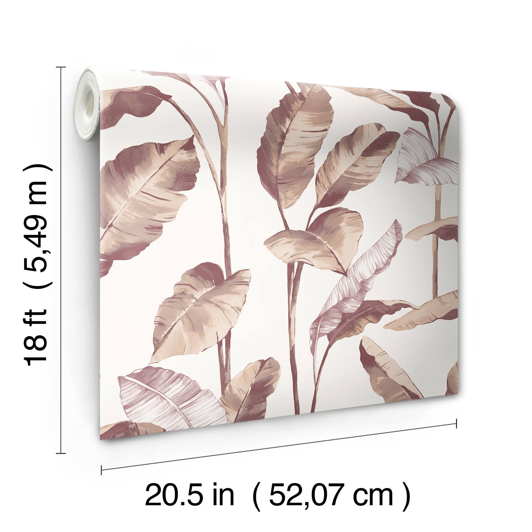 NuWallpaper Mauve Banana Leaf Peel & Stick Wallpaper