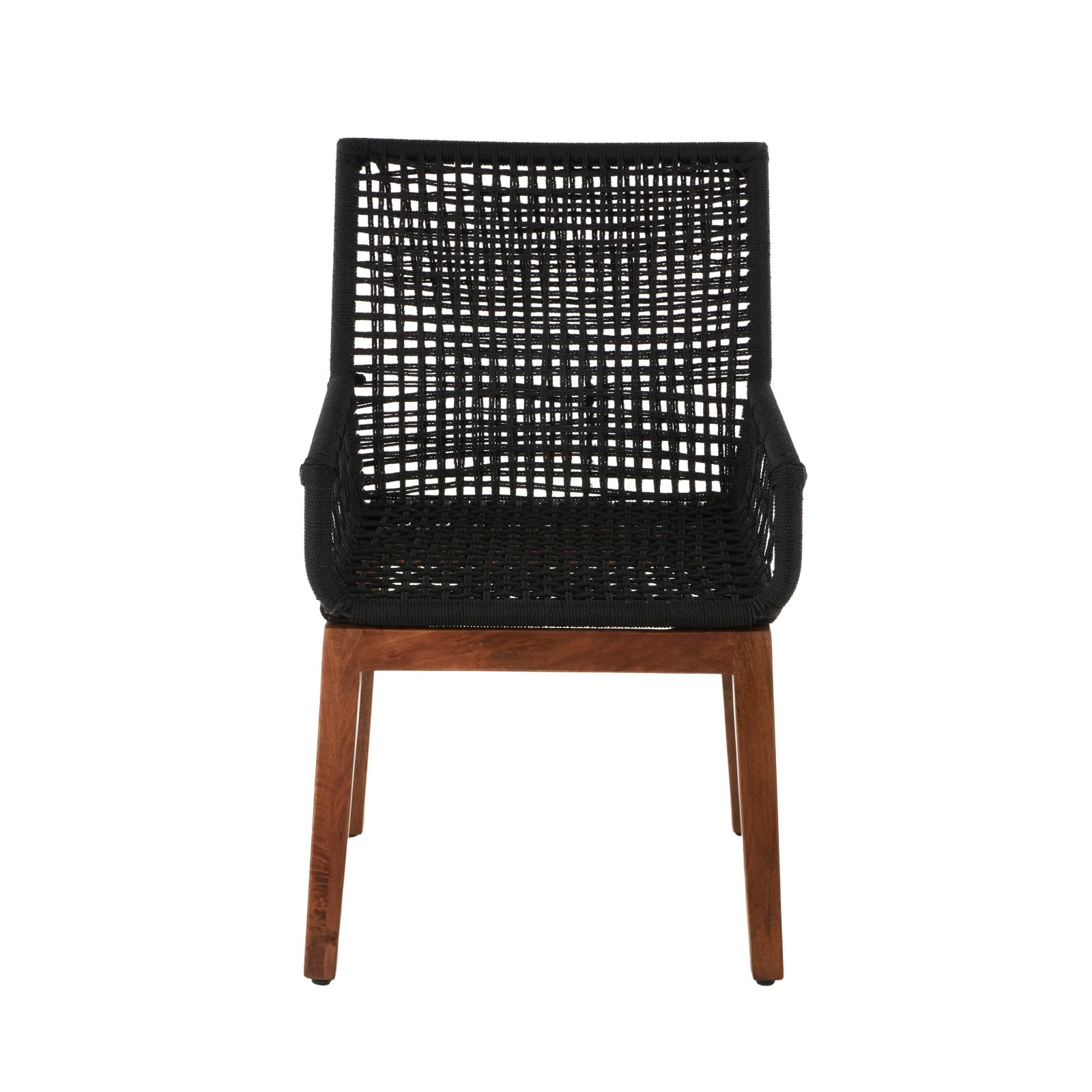 24" x 37" Black Jute Rope Handmade Woven Living Room Accent Chair