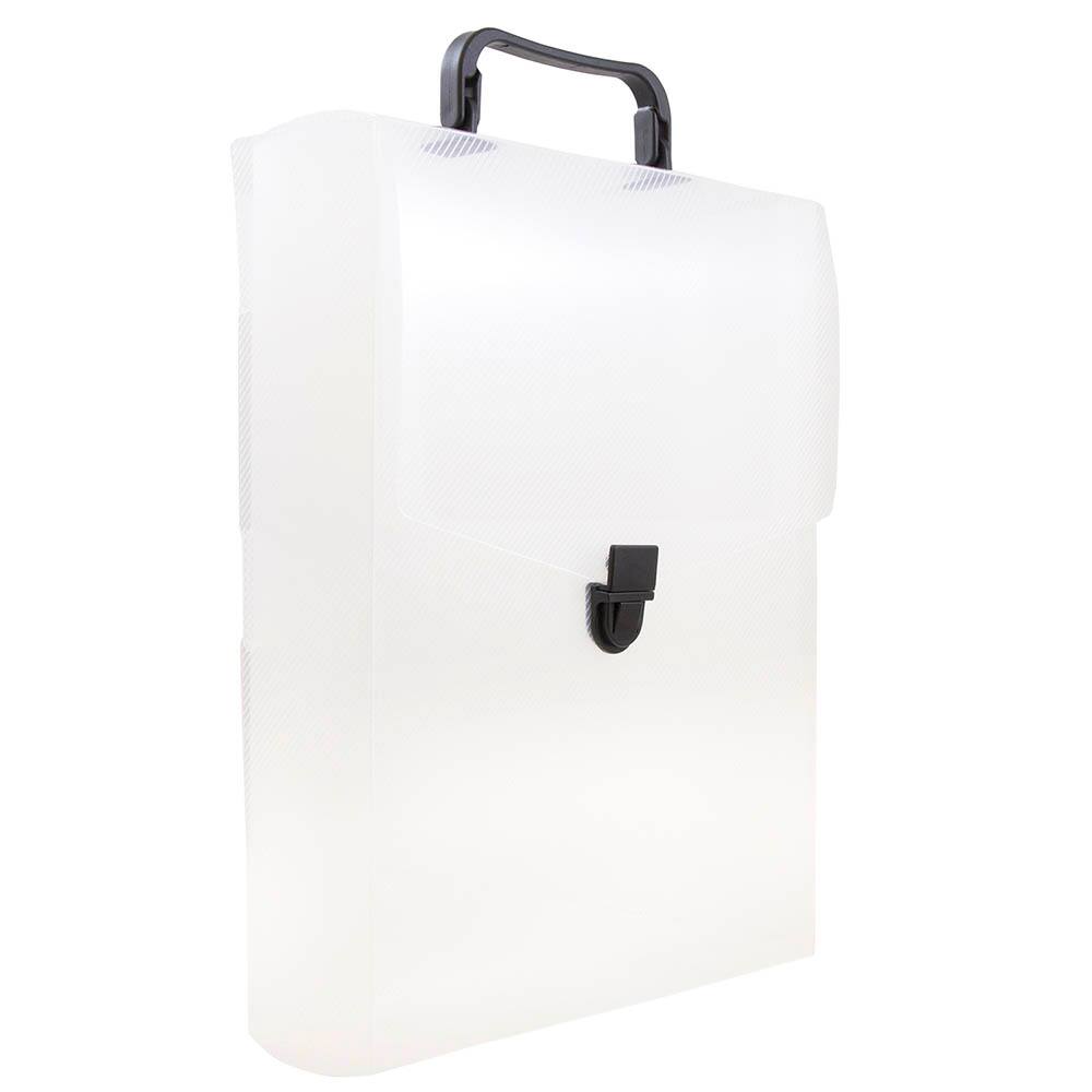 JAM Paper Clear Plastic Portfolio Vertical Briefcase with Handles