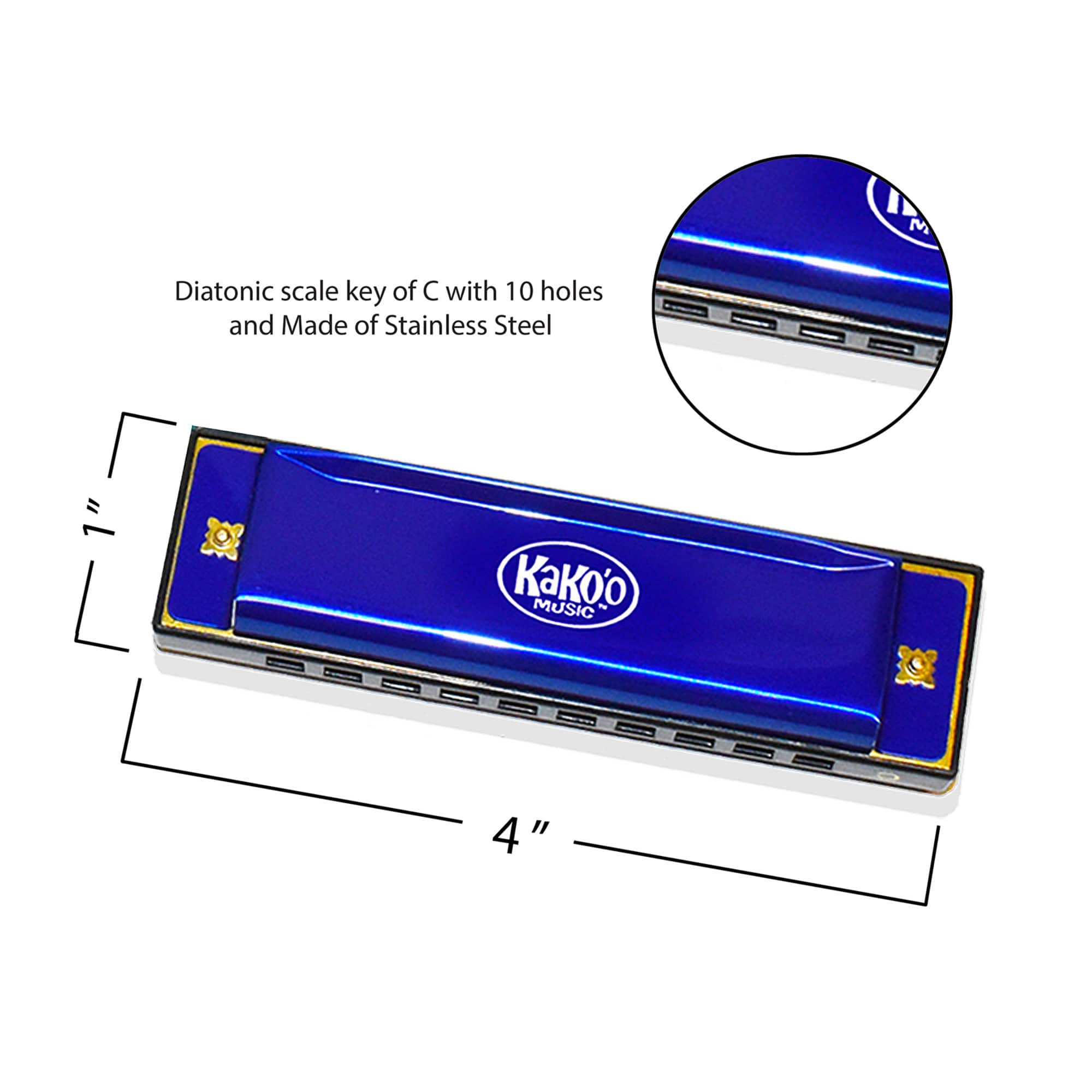 Salus Kako&#x27;o Blue Classic Metal Harmonica