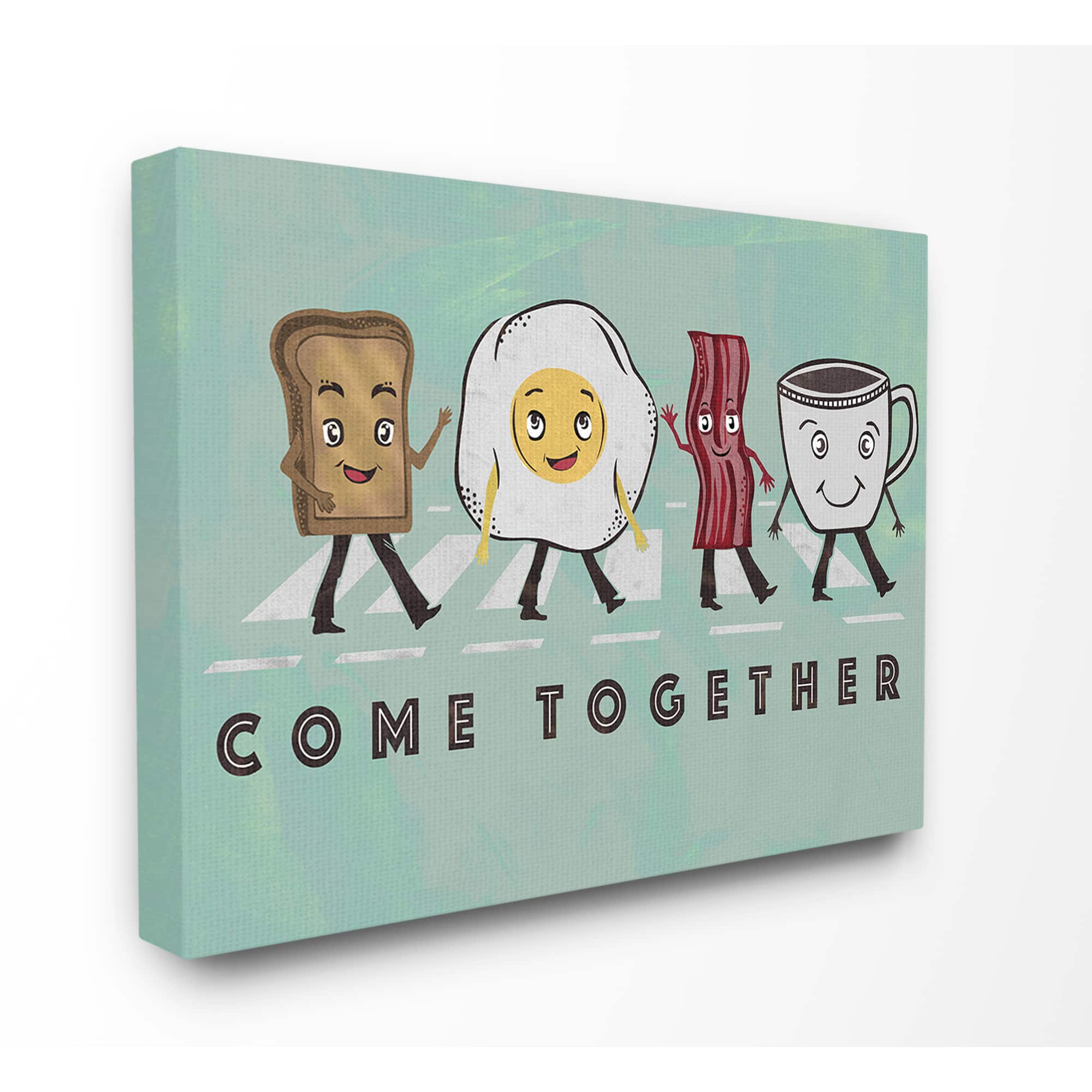 Stupell Industries Come Together Rock n Roll Breakfast Foods on Crosswalk  Canvas Wall Art