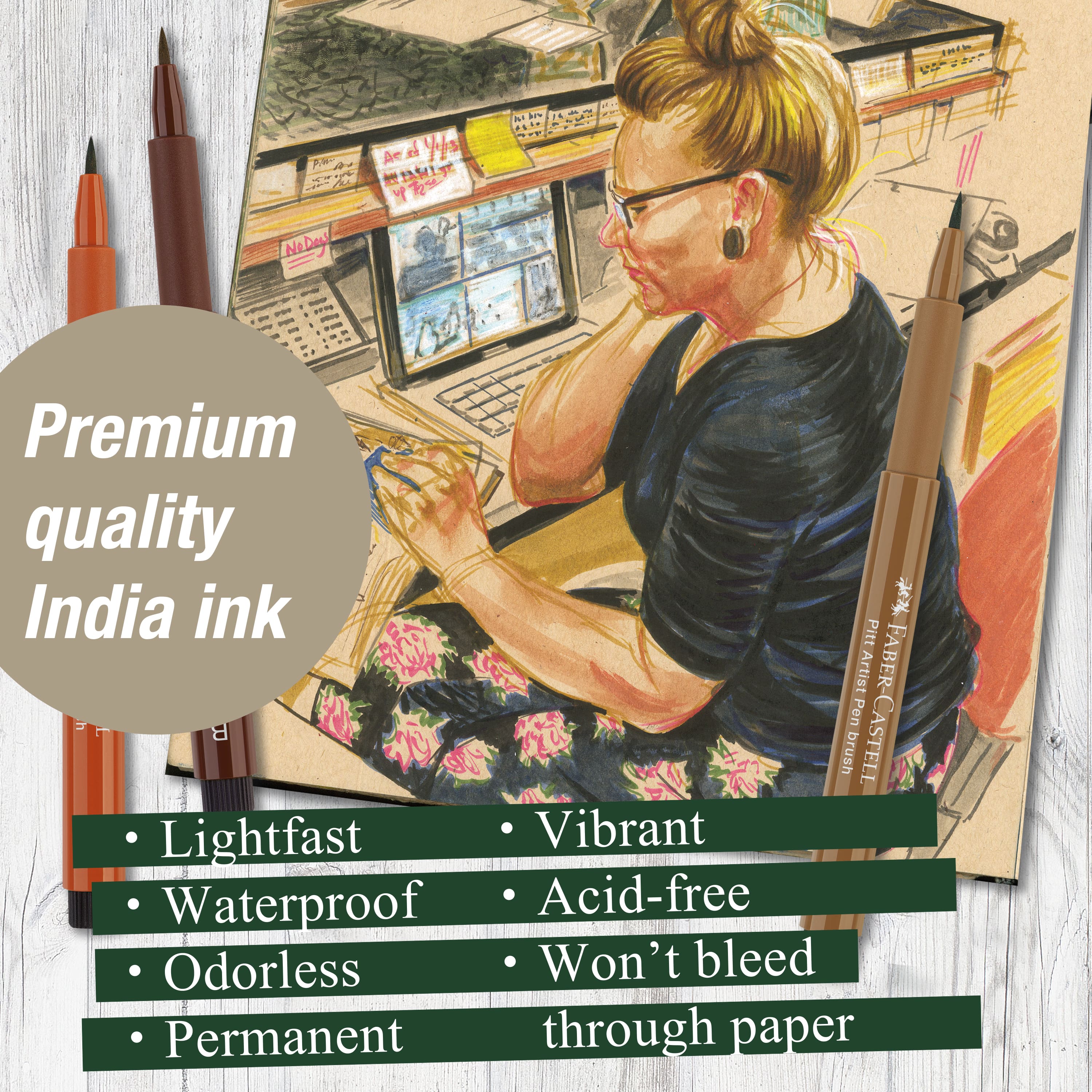 Faber-Castell&#xAE; PITT&#xAE; 6 Color Artist Brush Pen Set
