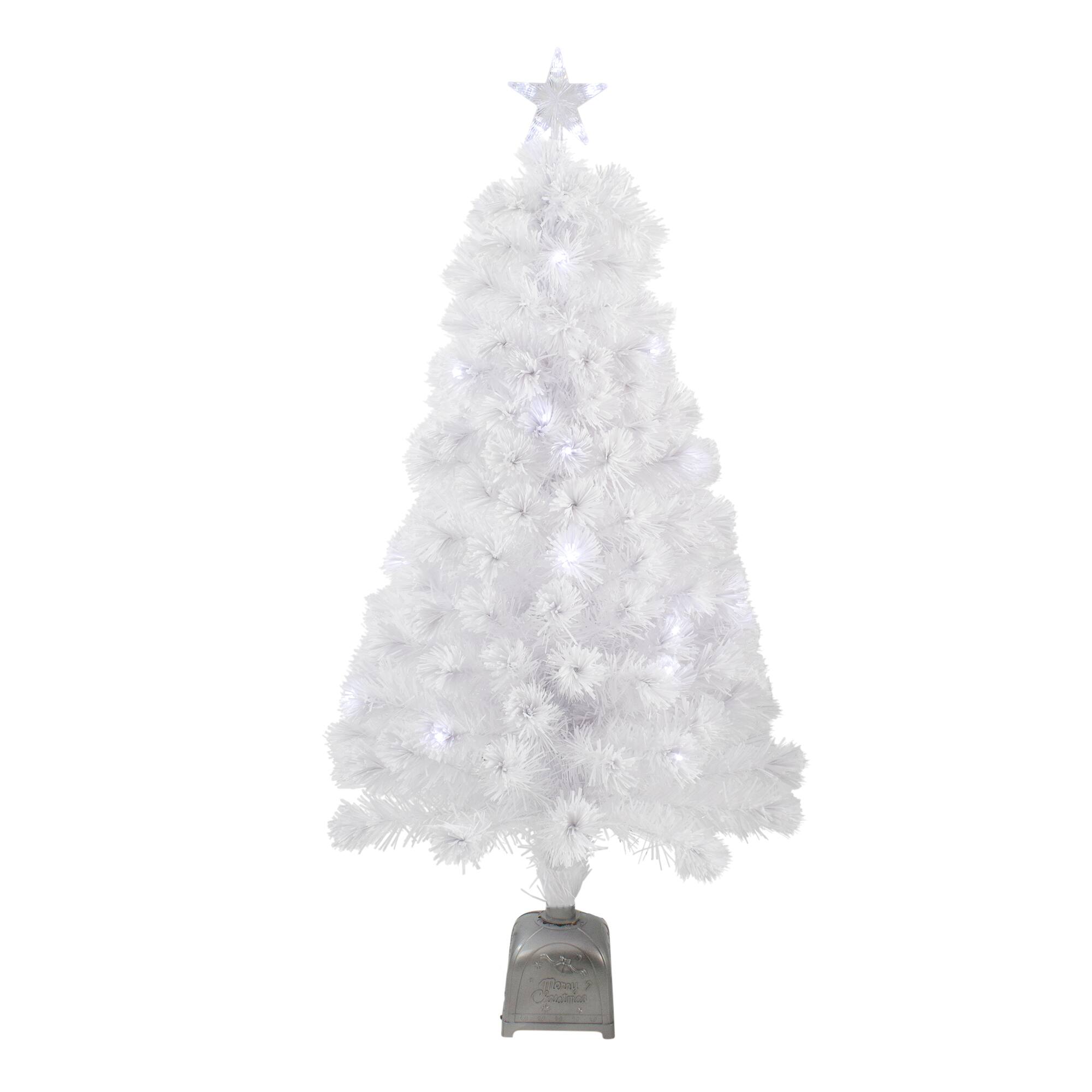 4ft. Pre-Lit LED Color Changing Fiber Optic White Artificial Christmas Tree