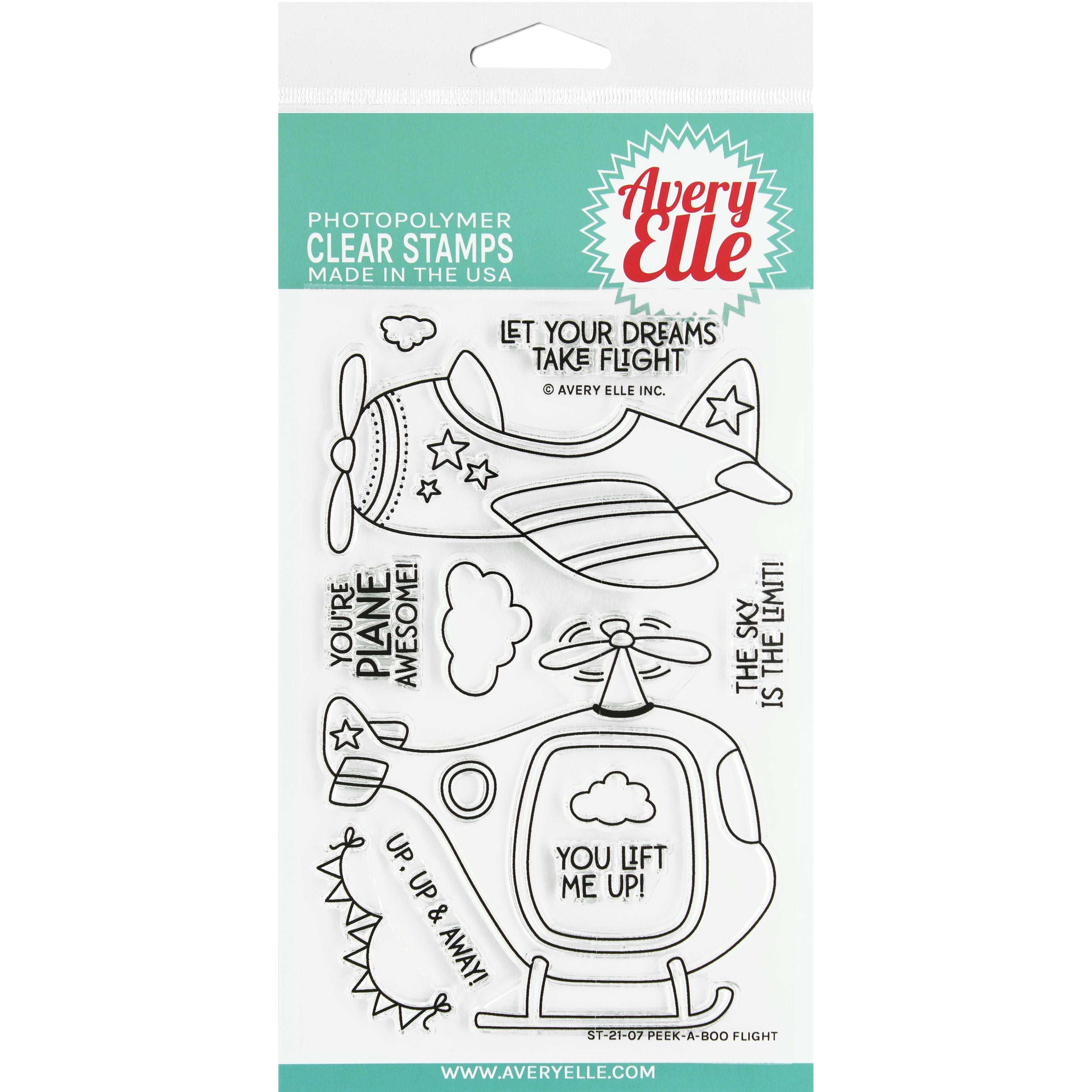 Avery Elle Peek-A-Boo Flight Clear Stamps