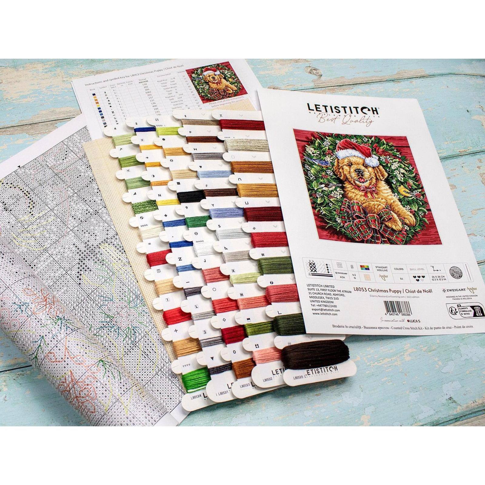 Letistitch Christmas Puppy Counted Cross Stitch Kit