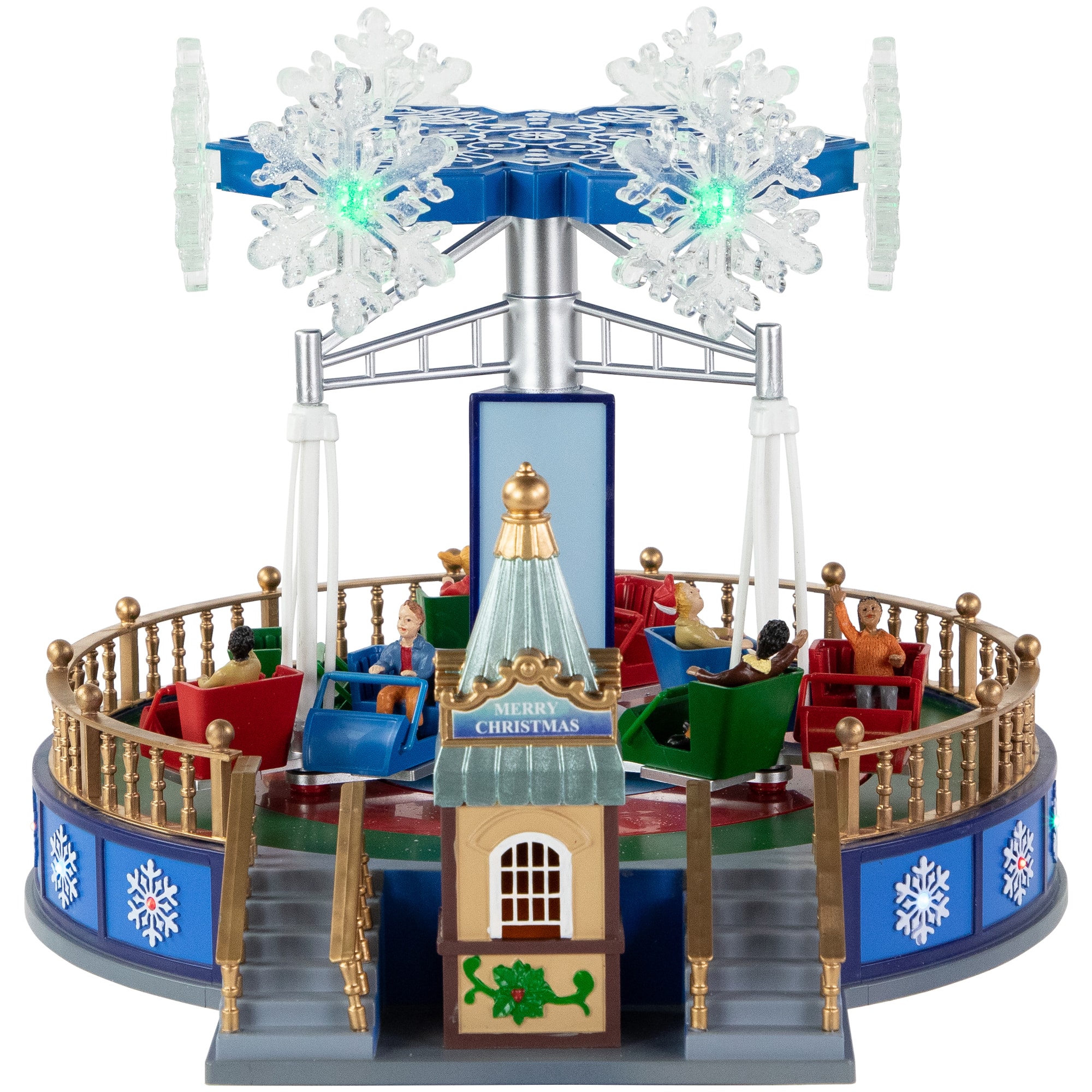 LED Lighted Animated and Musical Carnival Ride Christmas Village Display - 12"