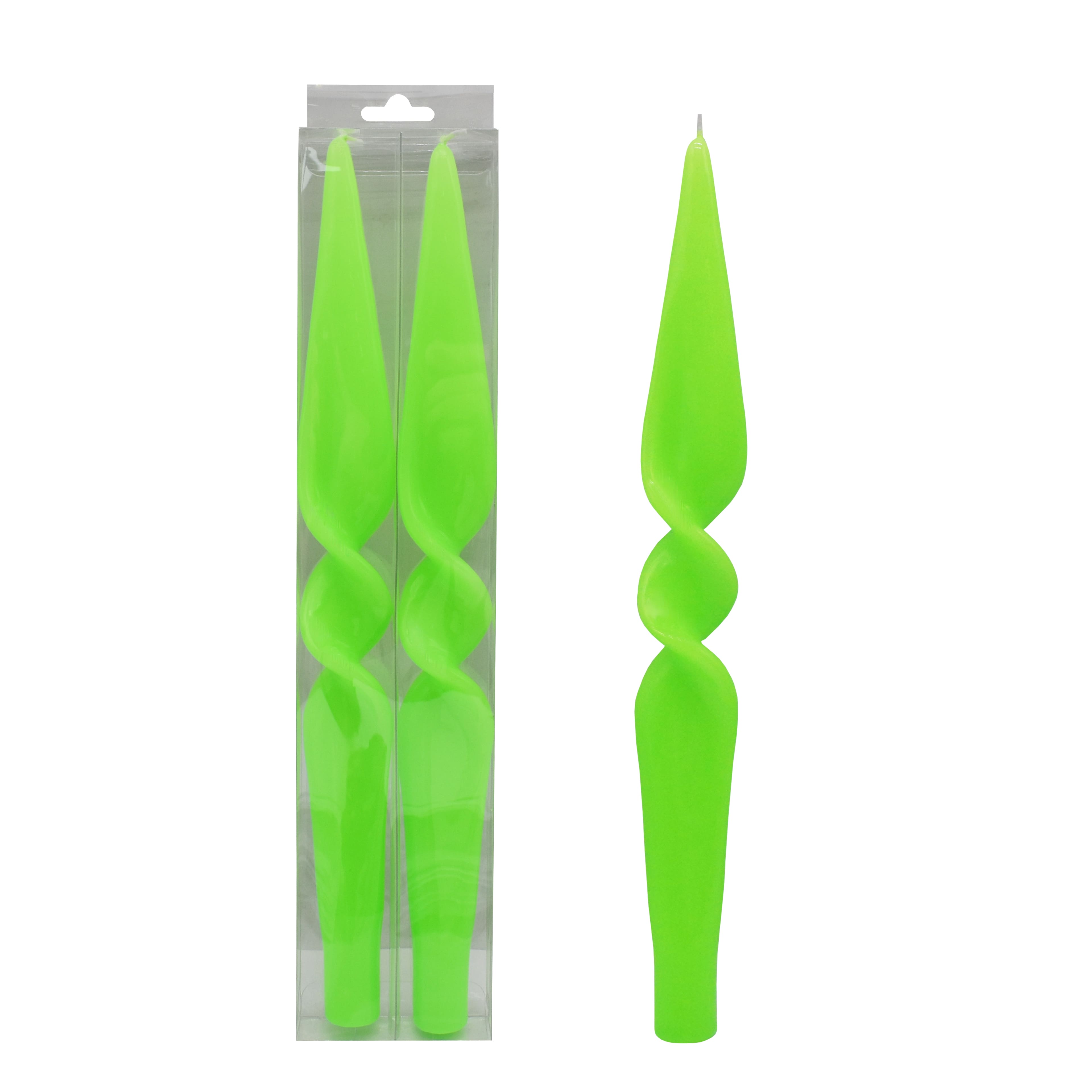 12&#x22; Green Twist Neon Taper Candles by Ashland&#xAE;, 2ct.