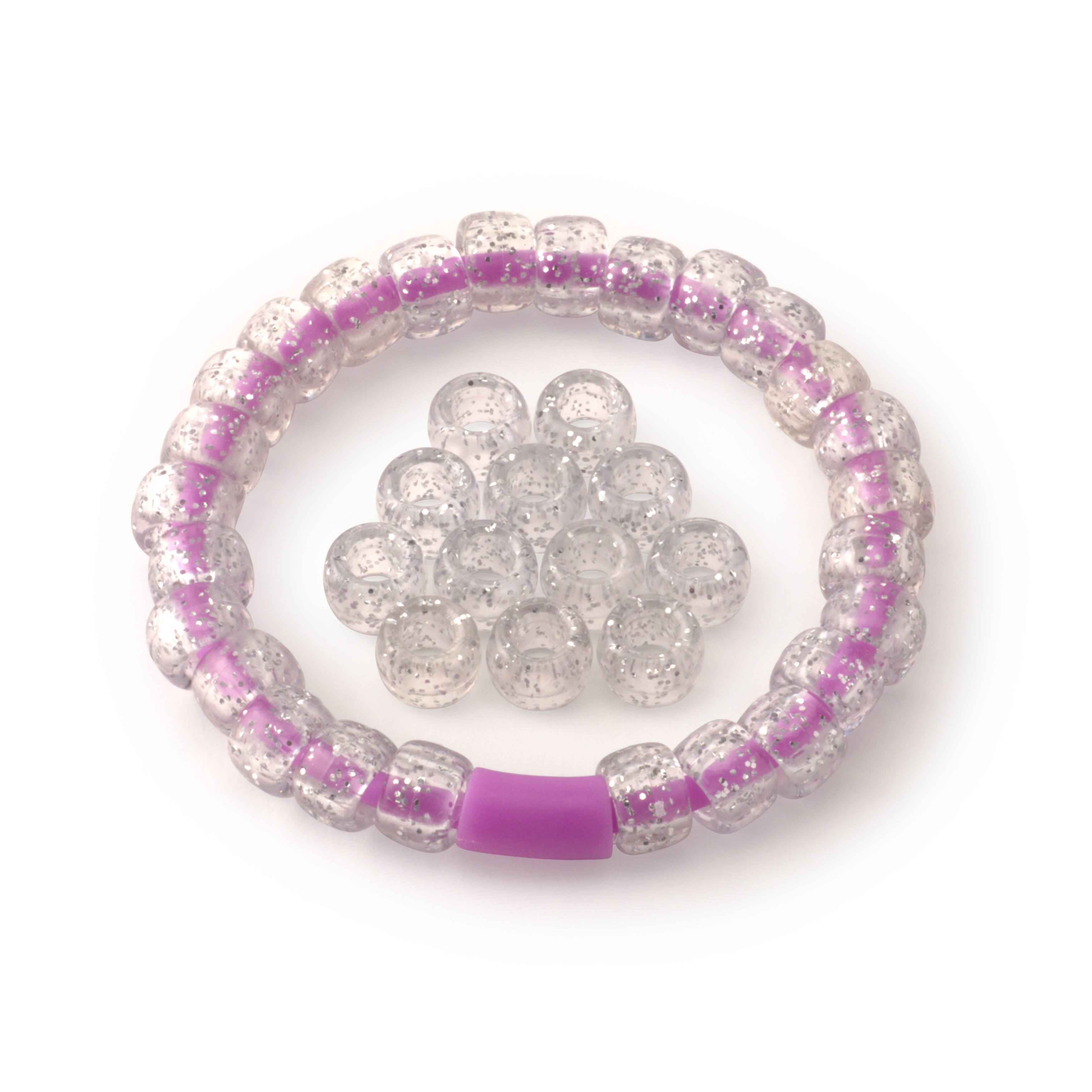 12 Packs: 580 ct. (6,960 total) Silver Glitter Pony Beads by Creatology&#x2122;, 6mm x 9mm