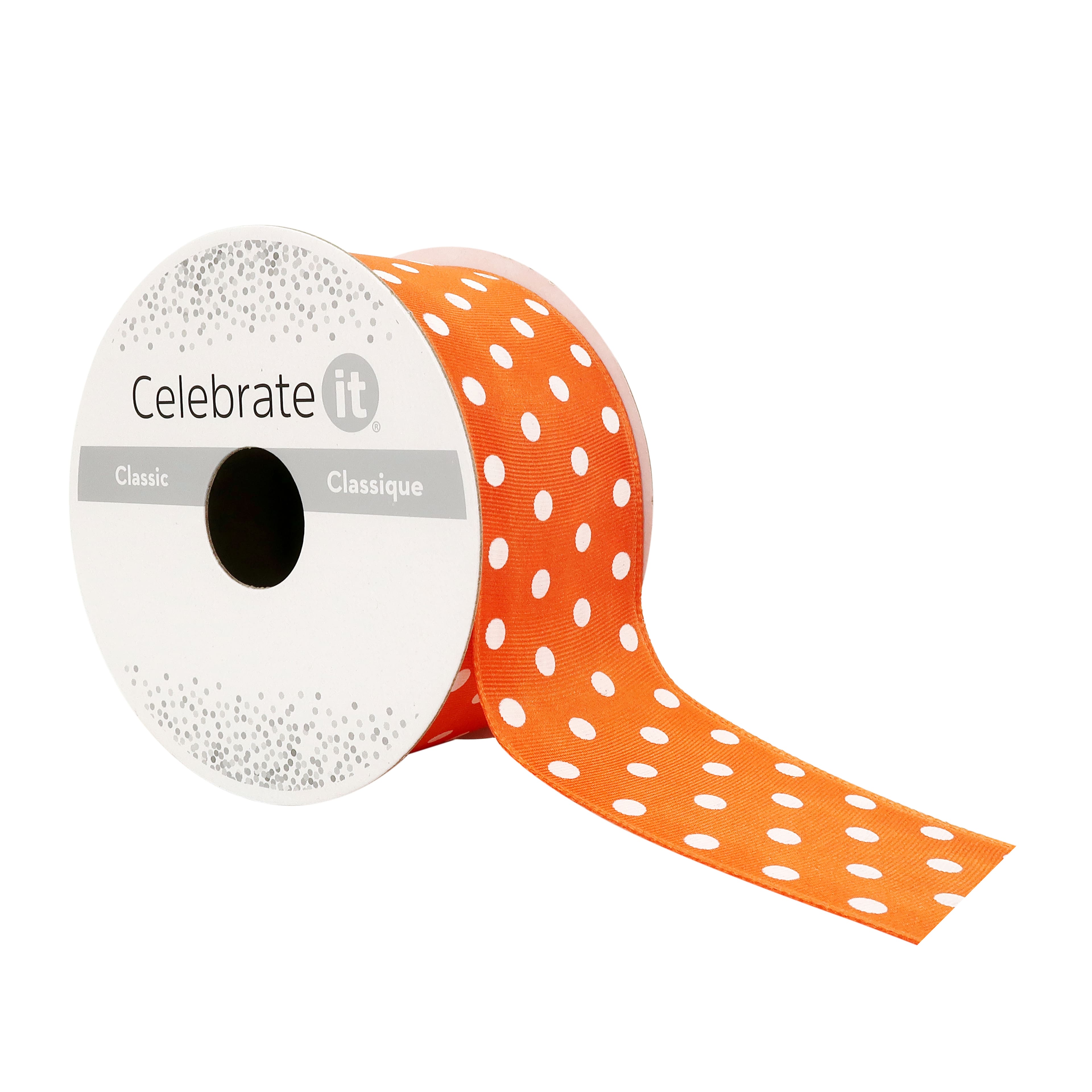 12 Pack: 1.5" x 3yd. Sheer Wired Polka Dot Ribbon by Celebrate It®