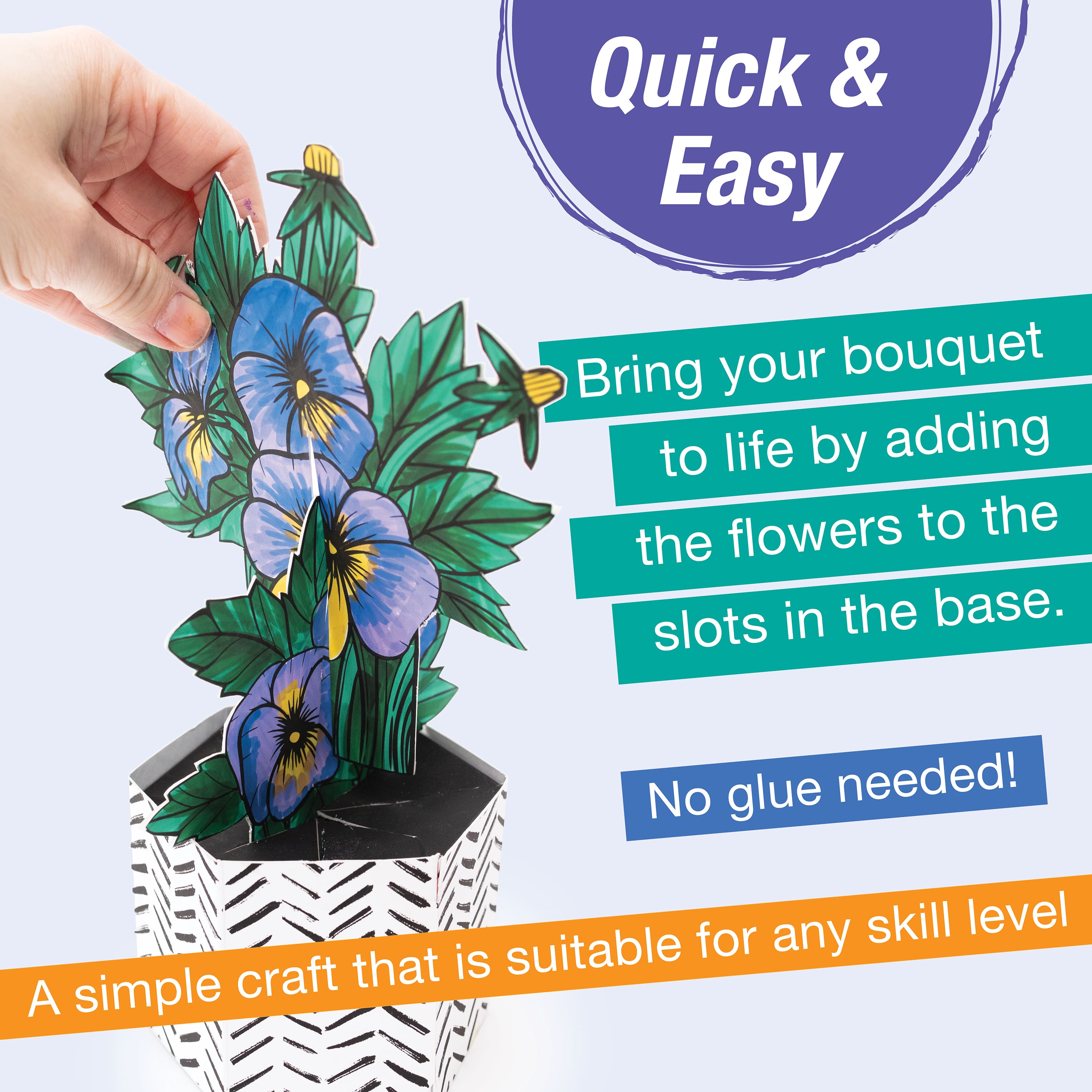 Faber-Castell&#xAE; Pansies Pop Up Coloring Bouquet