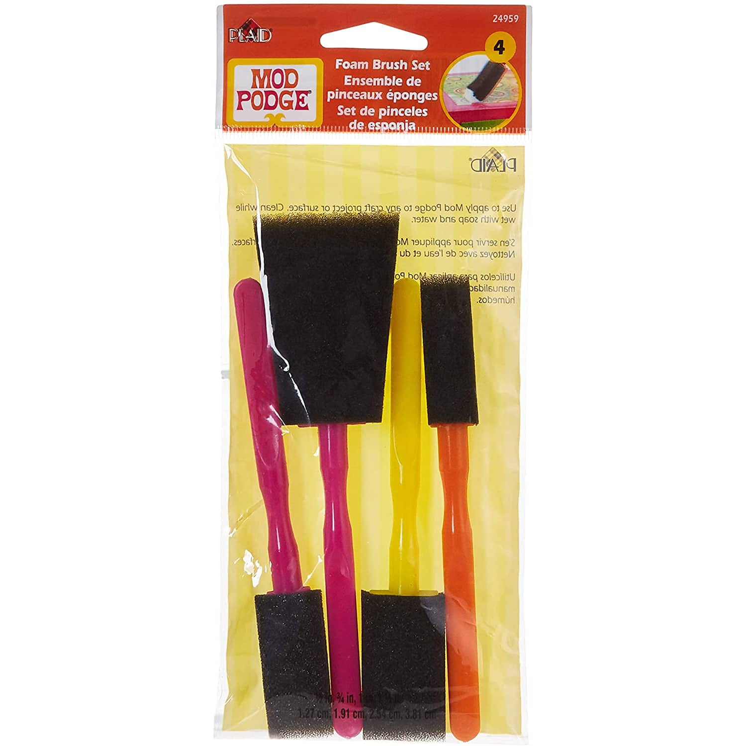 Mod Podge® Foam Brush Set, 4 Piece