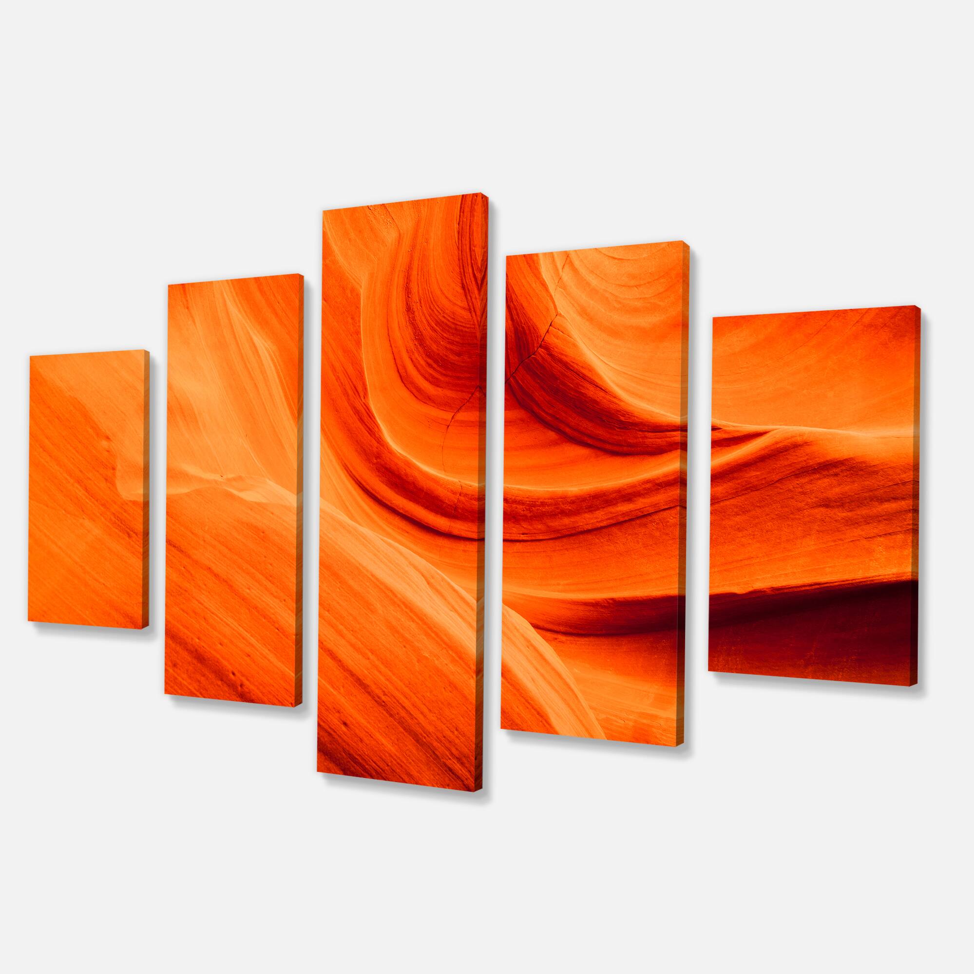 Designart - Orange Upper Antelope Canyon - Large Landscape Photography Canvas Print