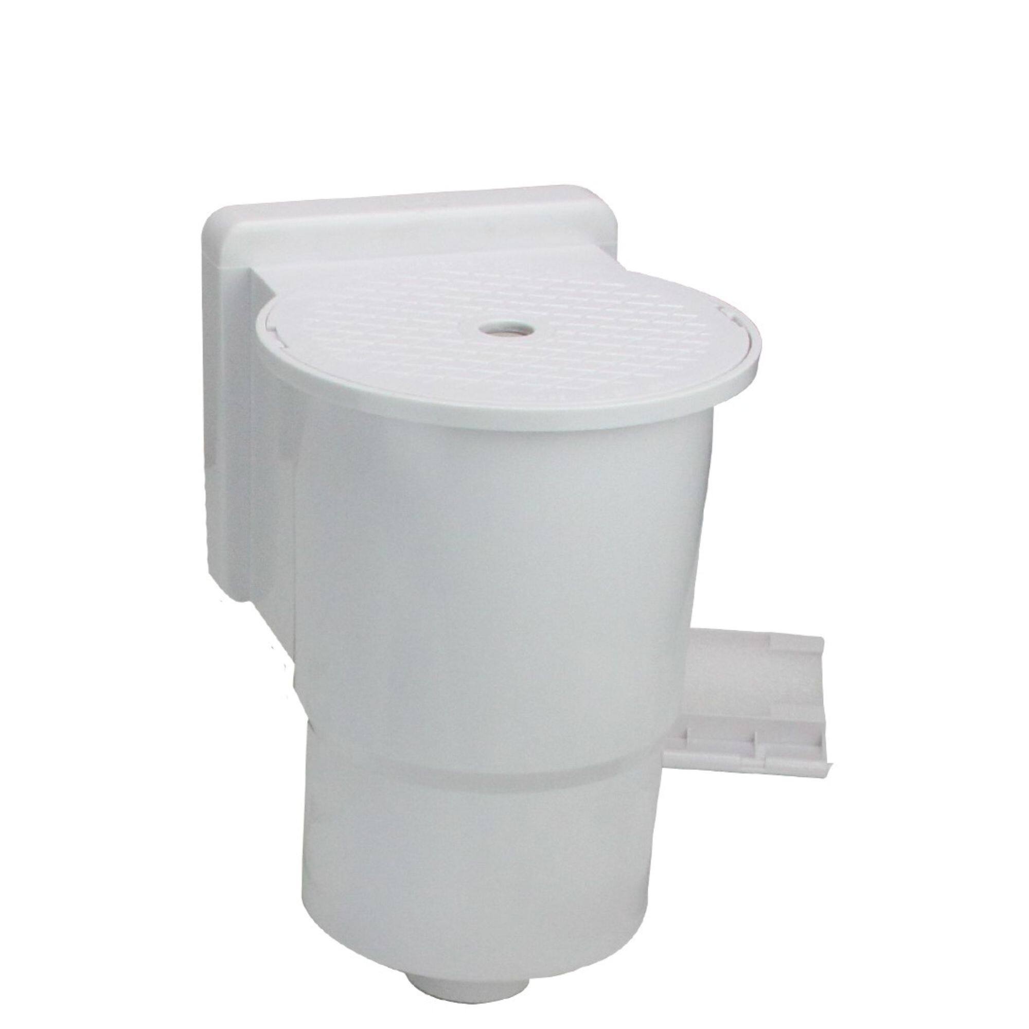 13.75&#x22; White Wide Mouth Thru Wall Skimmer with Brace &#x26; Face Plate