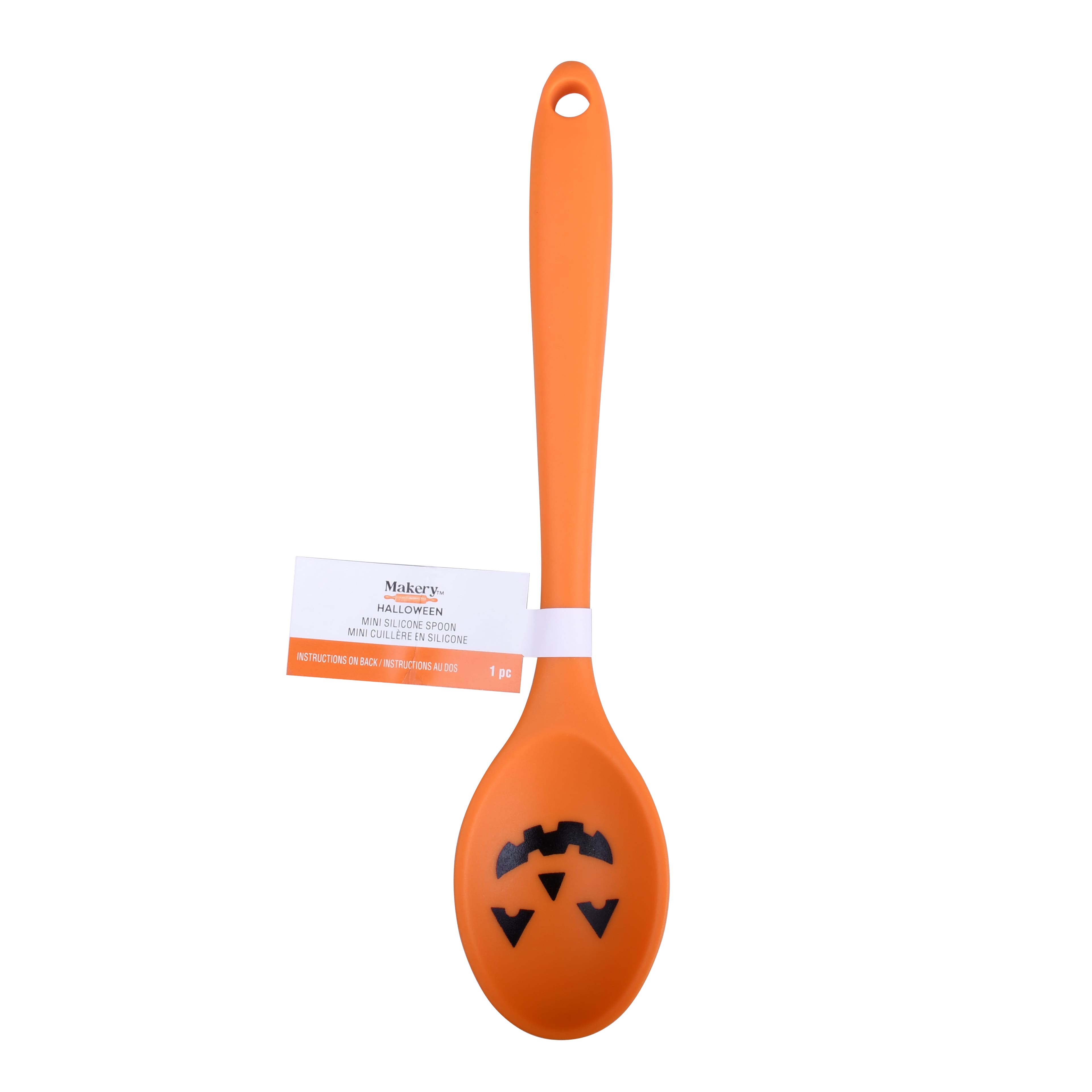 Mini Orange Jack-o&#x27;-Lantern Silicone Spoon by Makery&#x2122;