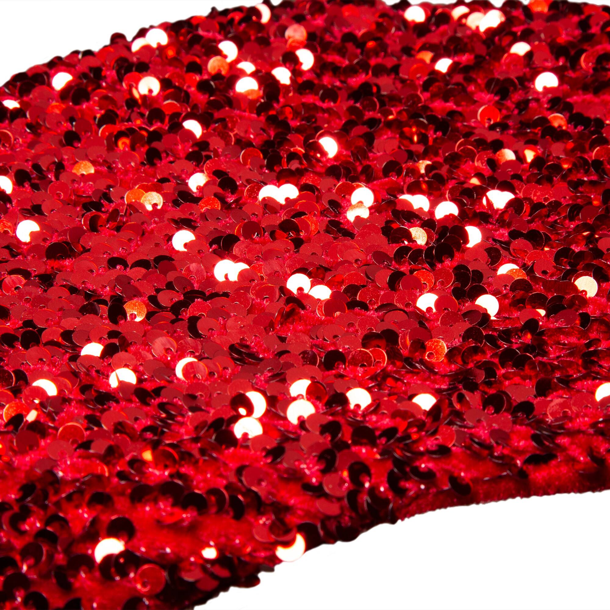 Glitzhome&#xAE; 21&#x22; Red Sequin Christmas Stocking