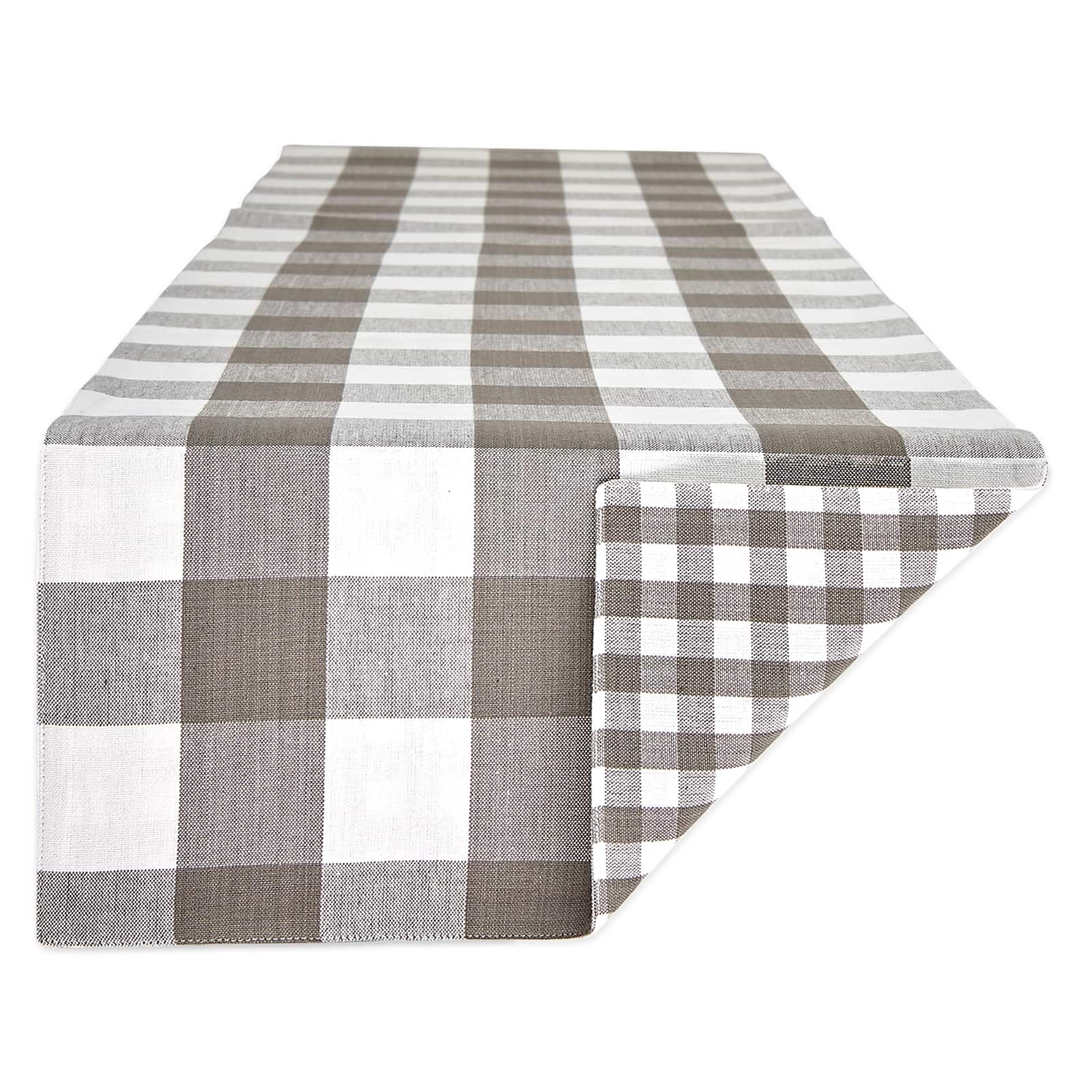 DII&#xAE; 108&#x22; Reversible Gingham &#x26; Buffalo Check Table Runner