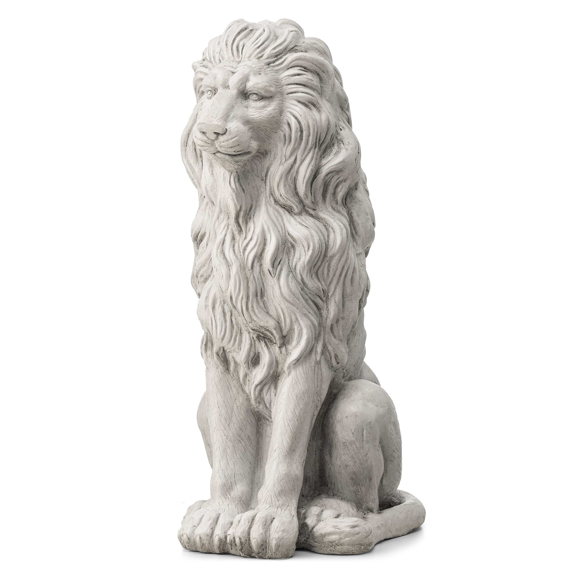 Glitzhome® 27.75" MGO Guardian Sitting Lion Garden Statue
