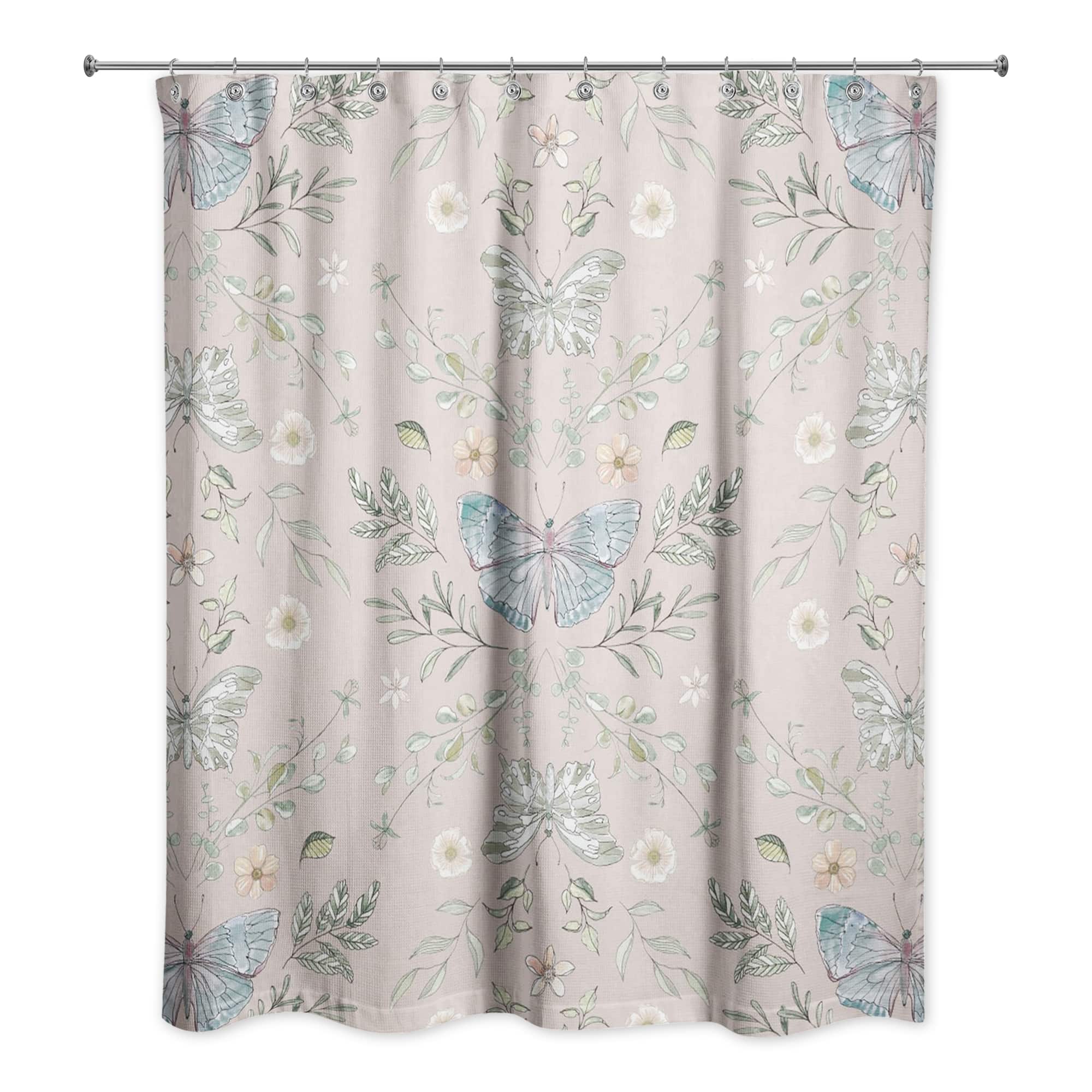 Butterfly Pattern Shower Curtain