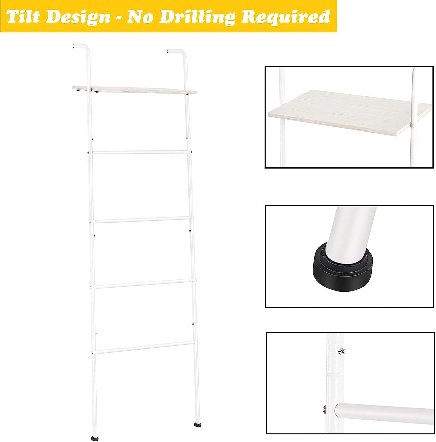 NEX&#x2122; 5-Tier White Ladder Towel &#x26; Blanket Holder Rack