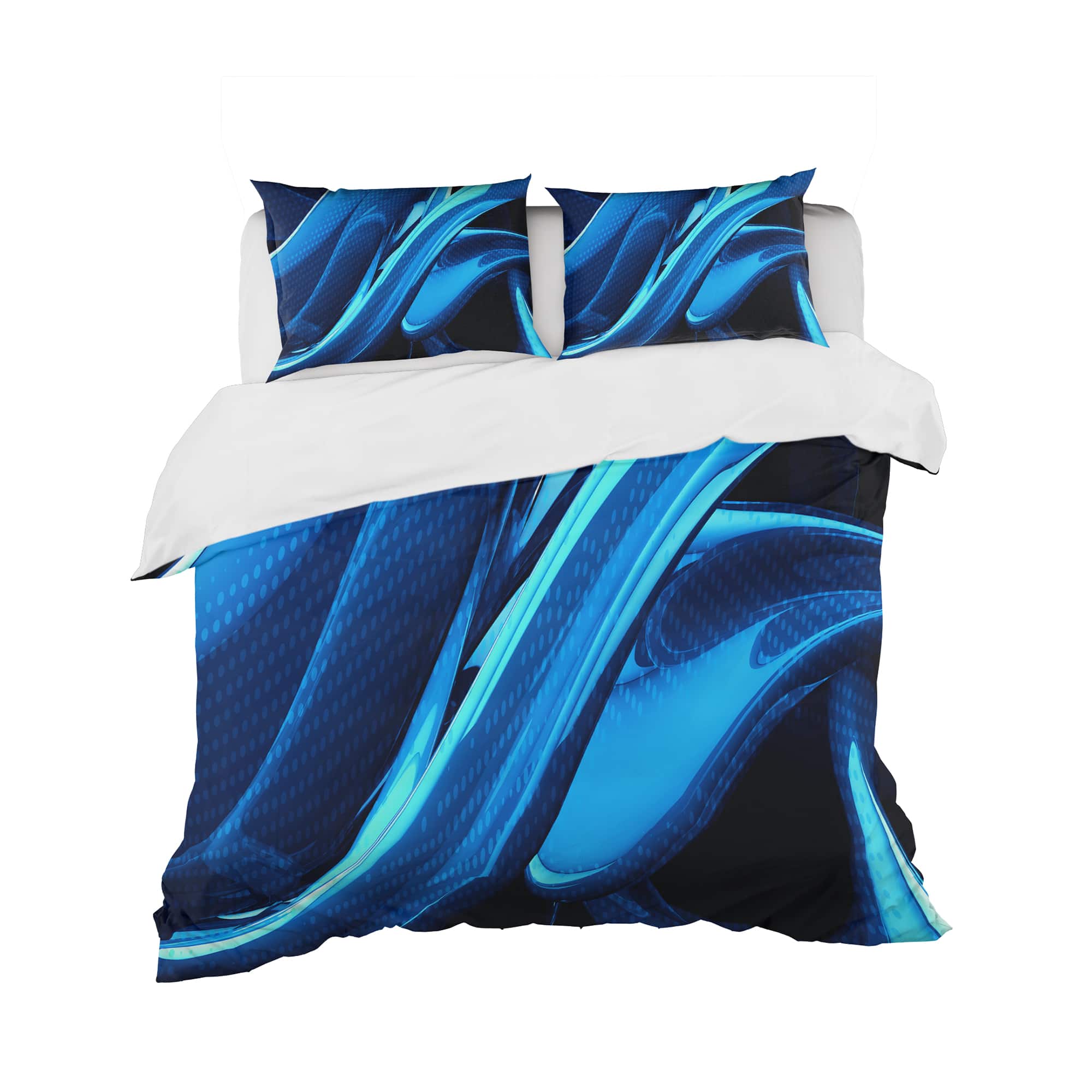 Designart &#x27;Liquid Blue Abstract&#x27; Modern &#x26; Contemporary Bedding Set - Duvet Cover &#x26; Shams