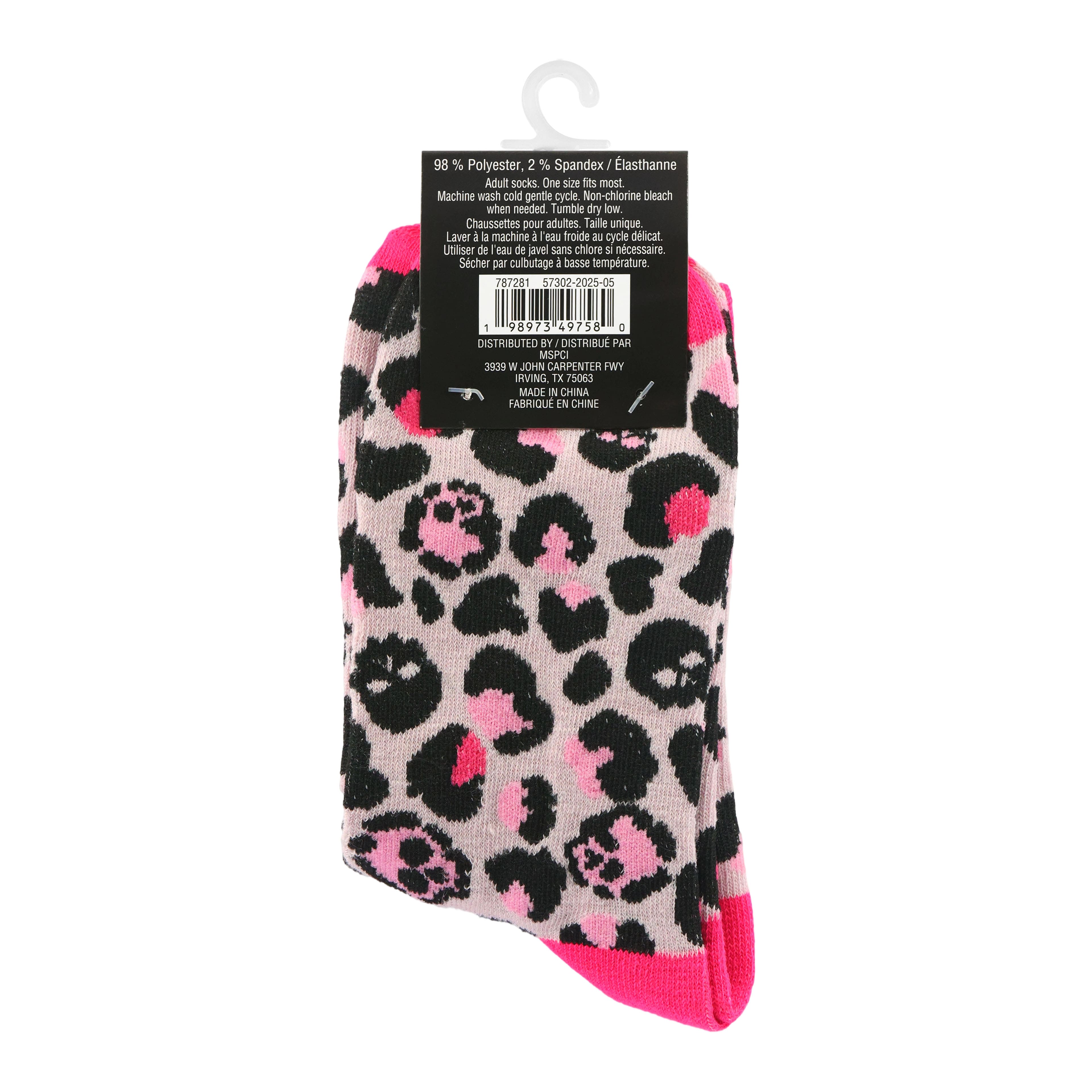 Pink Skull Leopard Crew Socks by Celebrate It&#x2122;