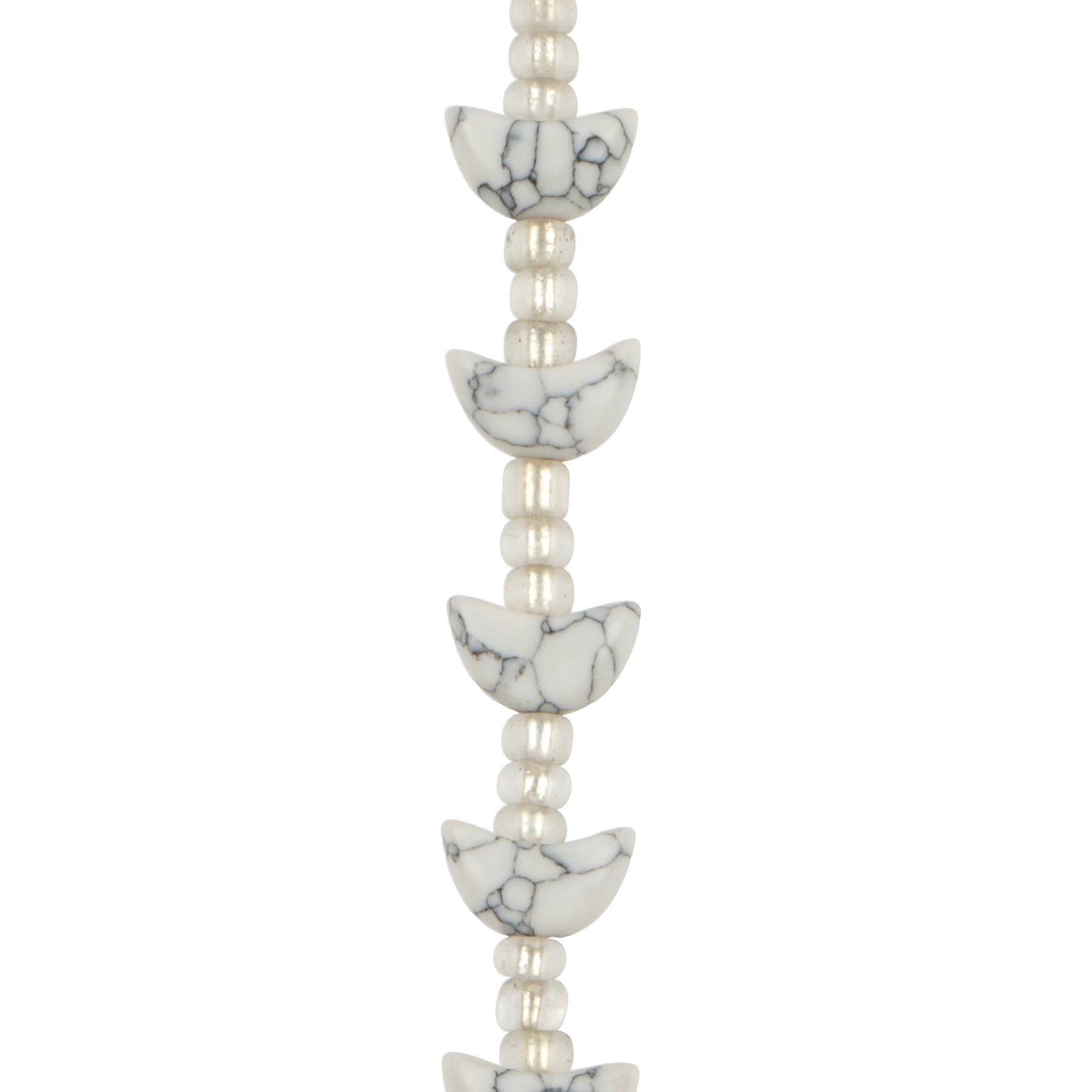 6.5mm x 10mm White Moon Reconstituted Howlite Beads by Bead Landing&#x2122;