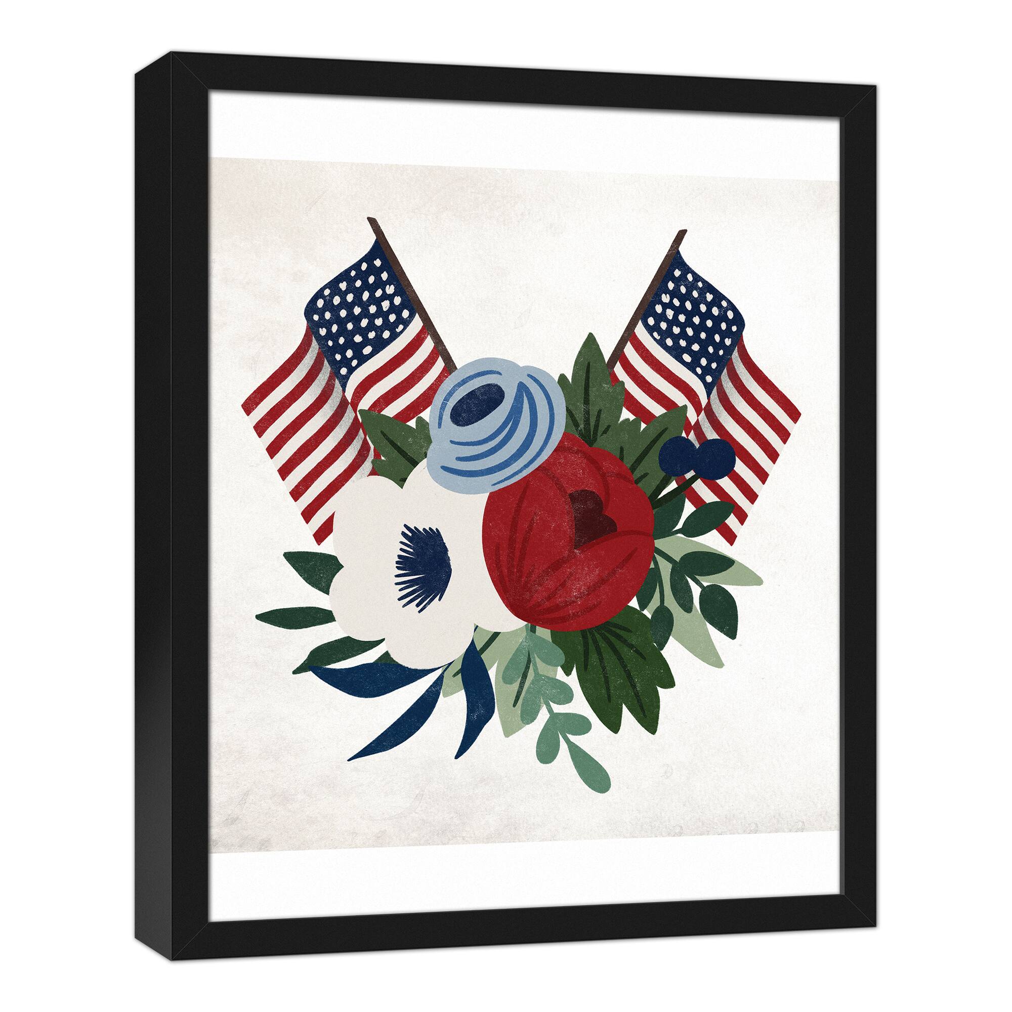 American Bouquet Black Framed Canvas