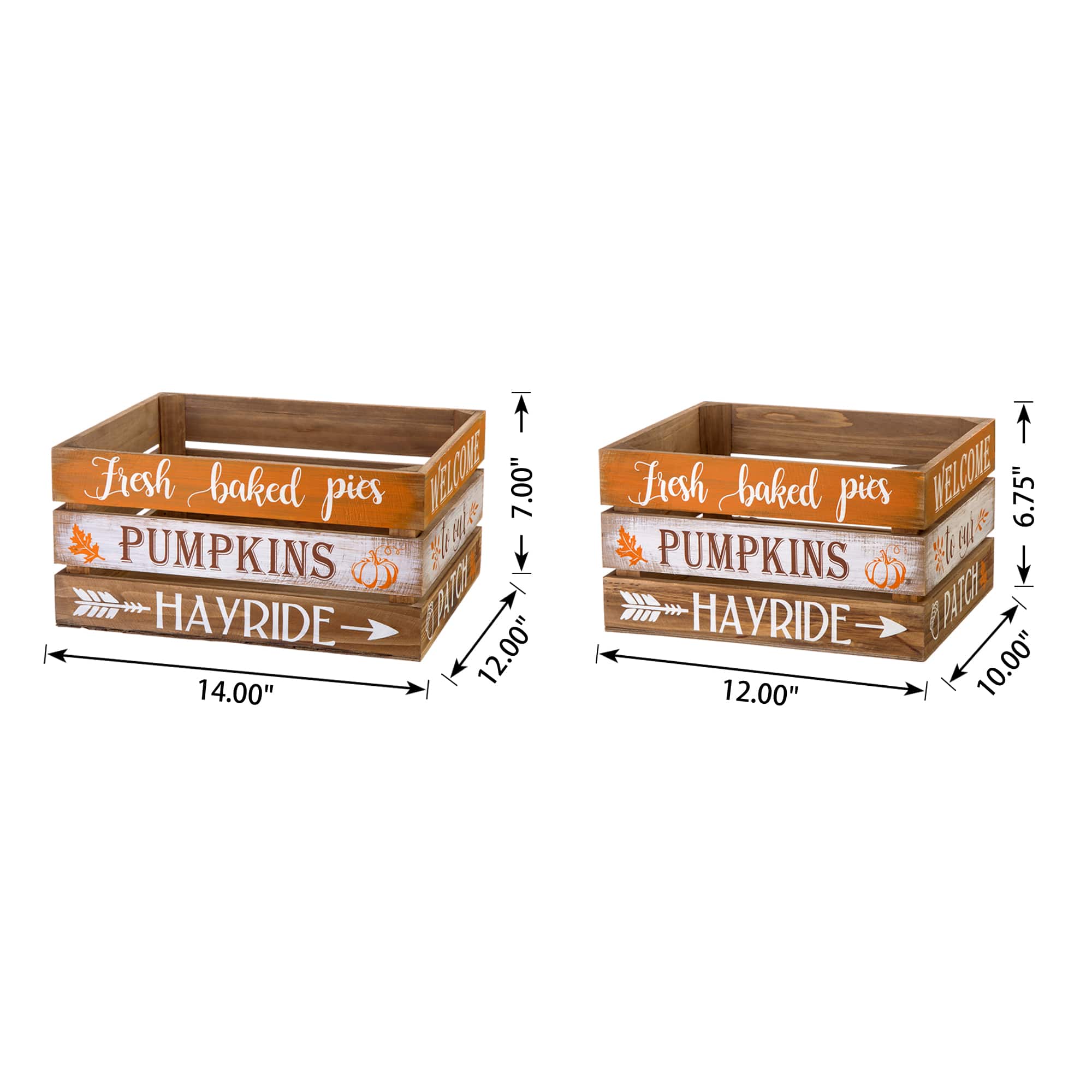 Glitzhome&#xAE; Wooden Pumpkin Crate Set