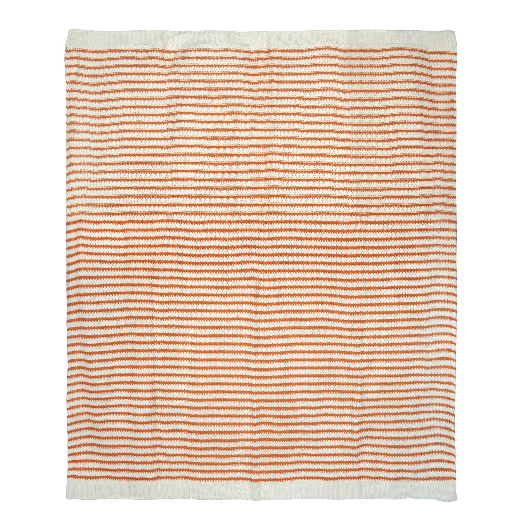 50&#x22; x 60&#x22; Orange &#x26; Cream Knit Throw Blanket by Ashland&#xAE;