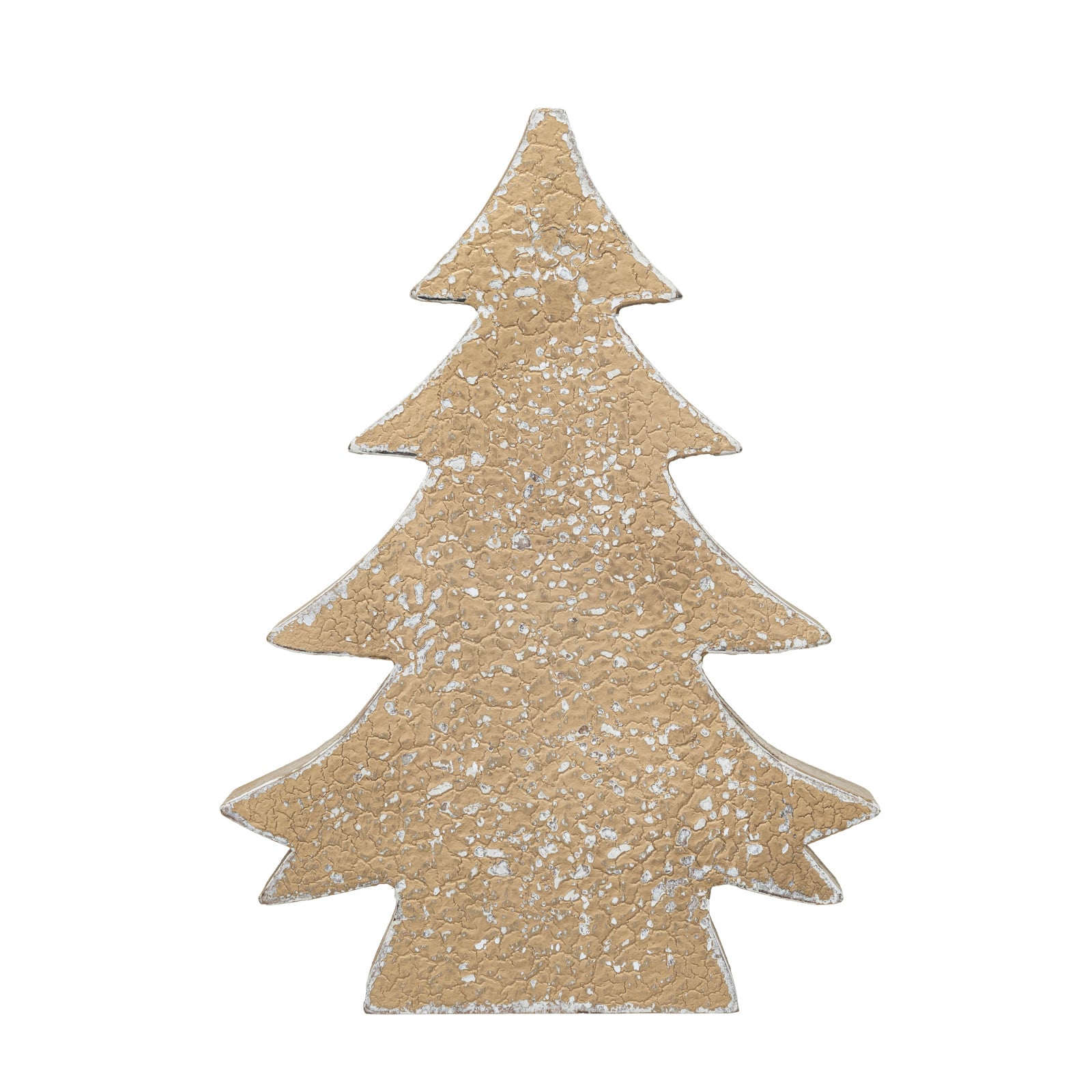 Hello Honey® 11.75" Gold Distressed Wood Christmas Tree